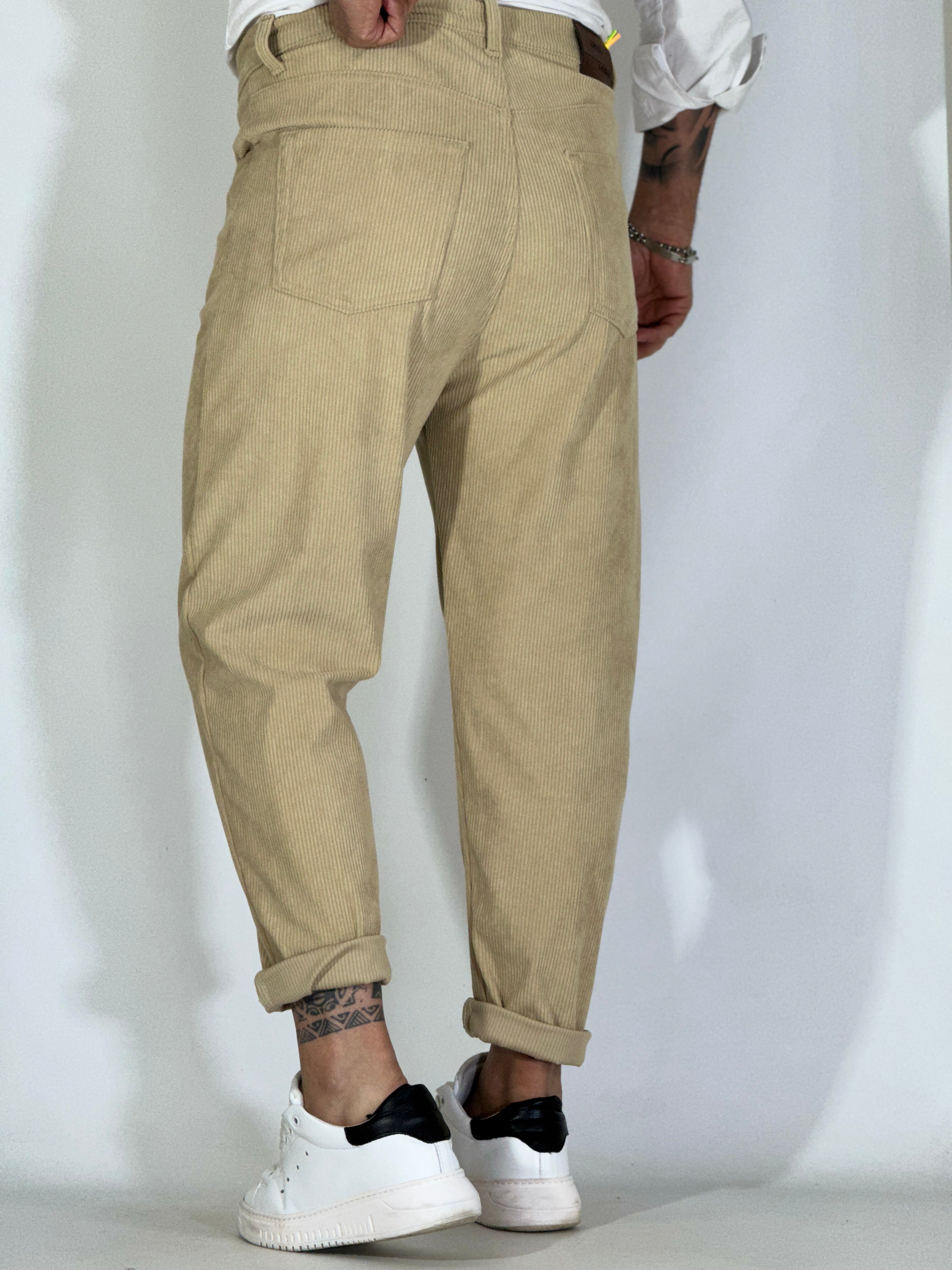 Pantalone velluto beige JAPAN