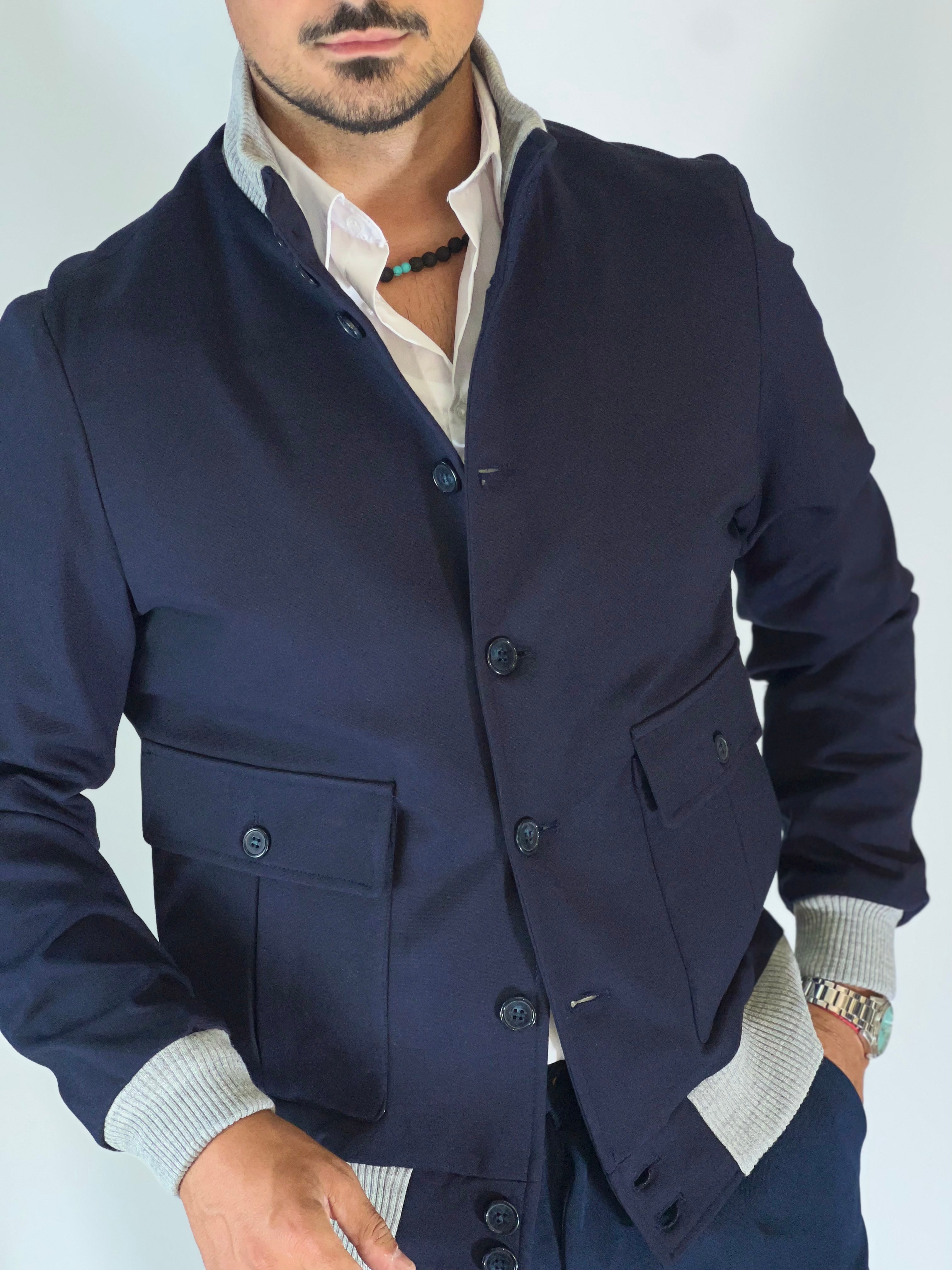 Giubbino bomber blu BECKHAM