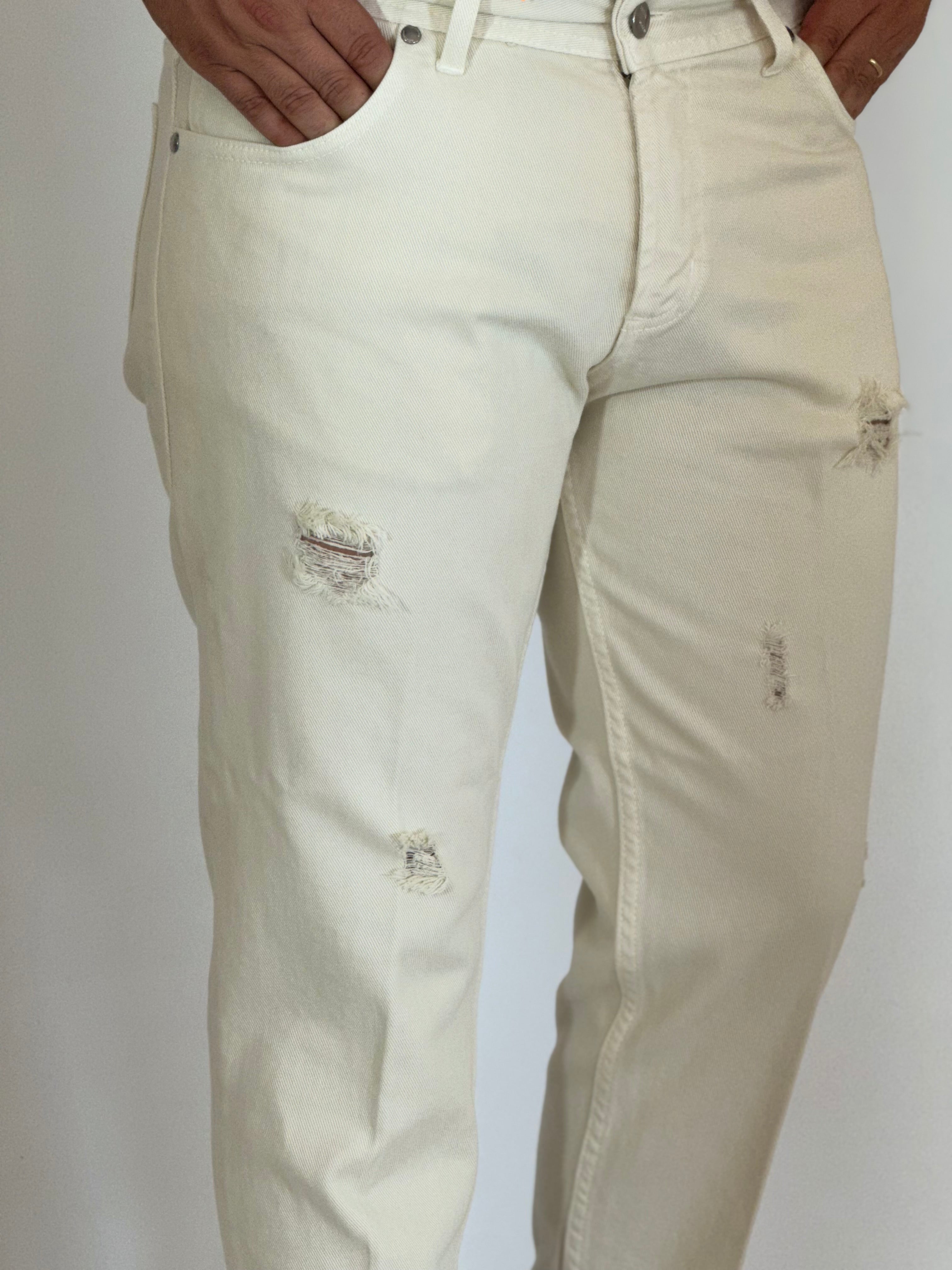 Pantalone loose fit burro 6227