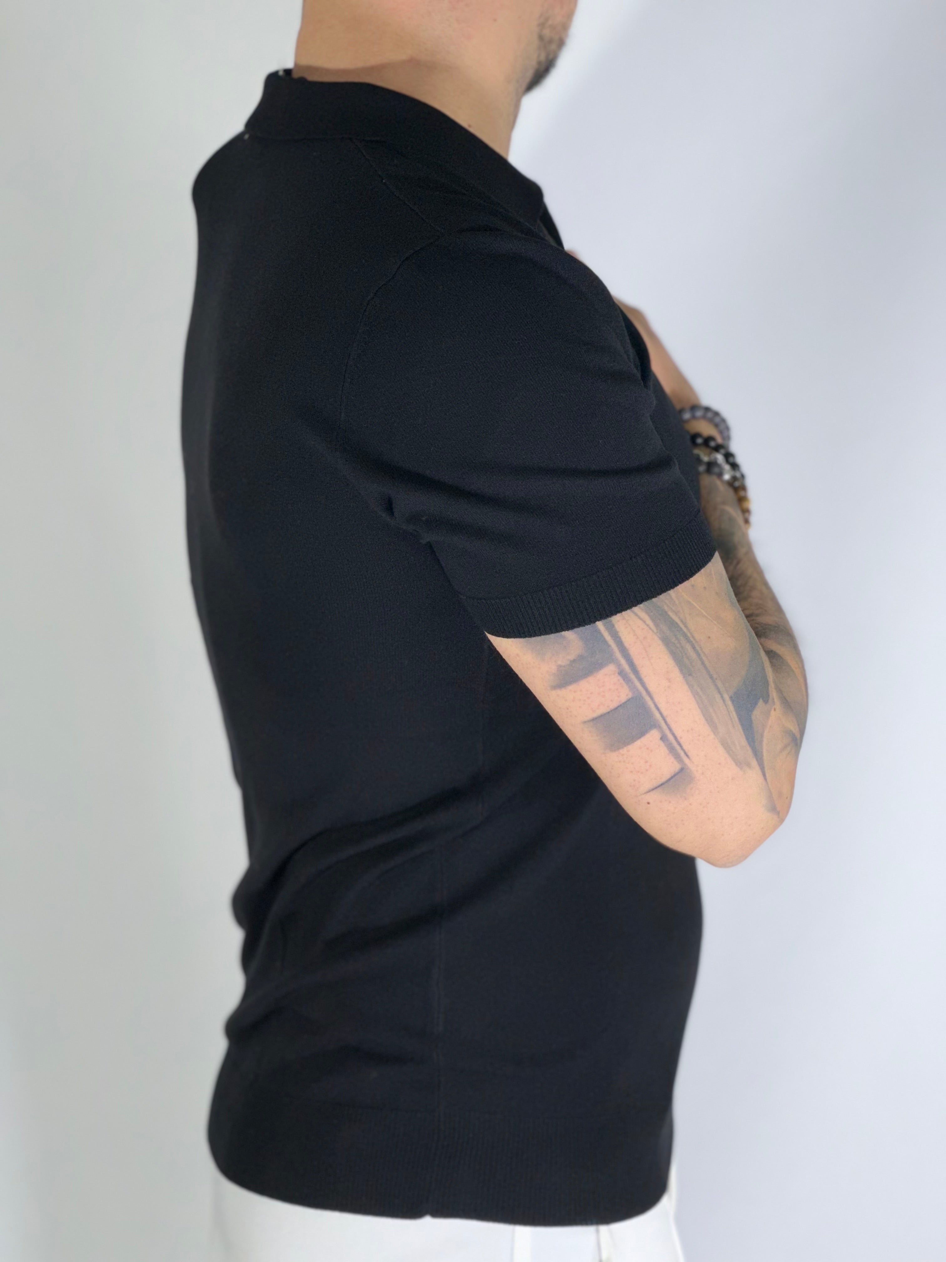 Polo mezza manica nera MT966