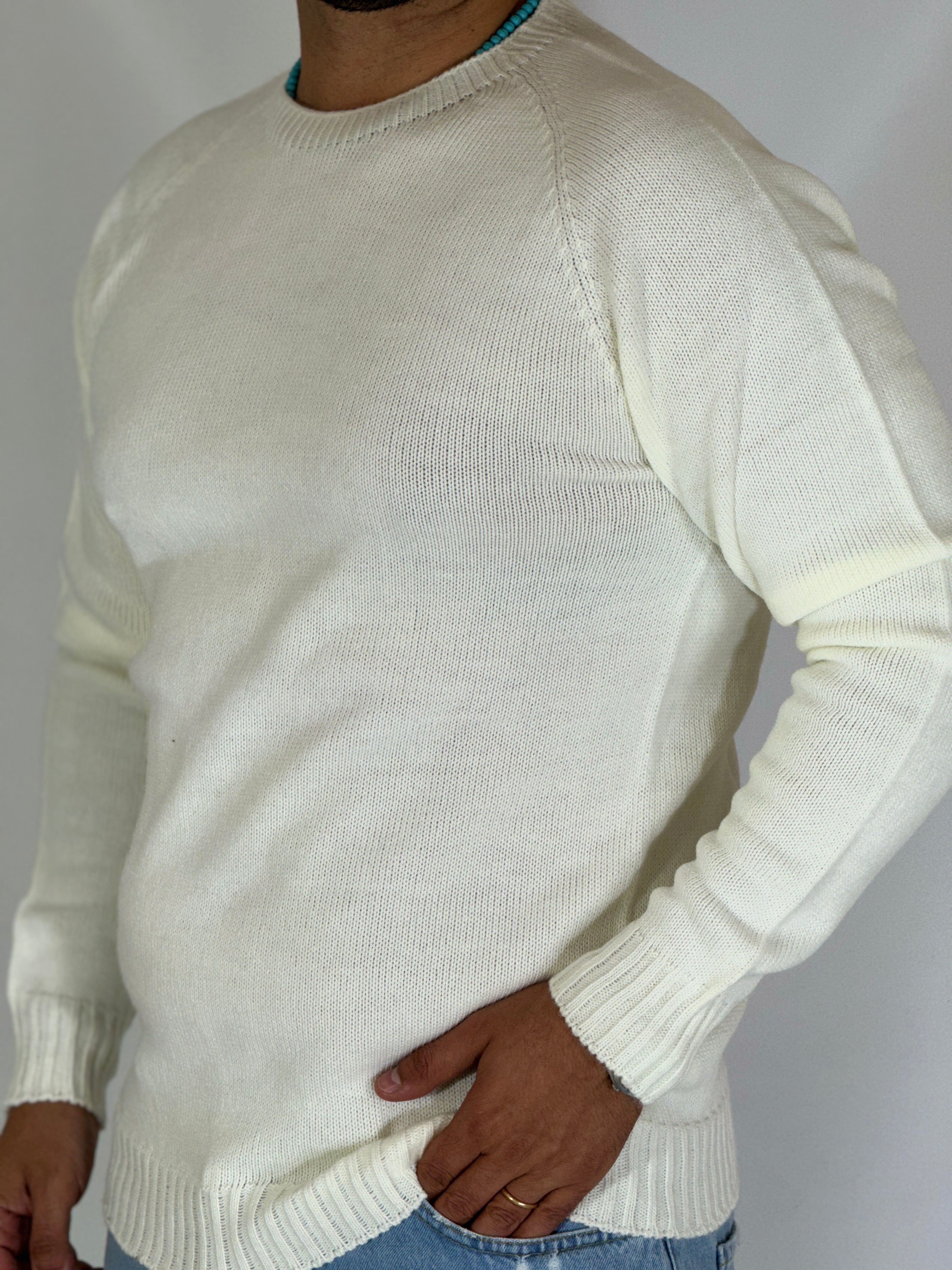Maglione rasato panna SILVA
