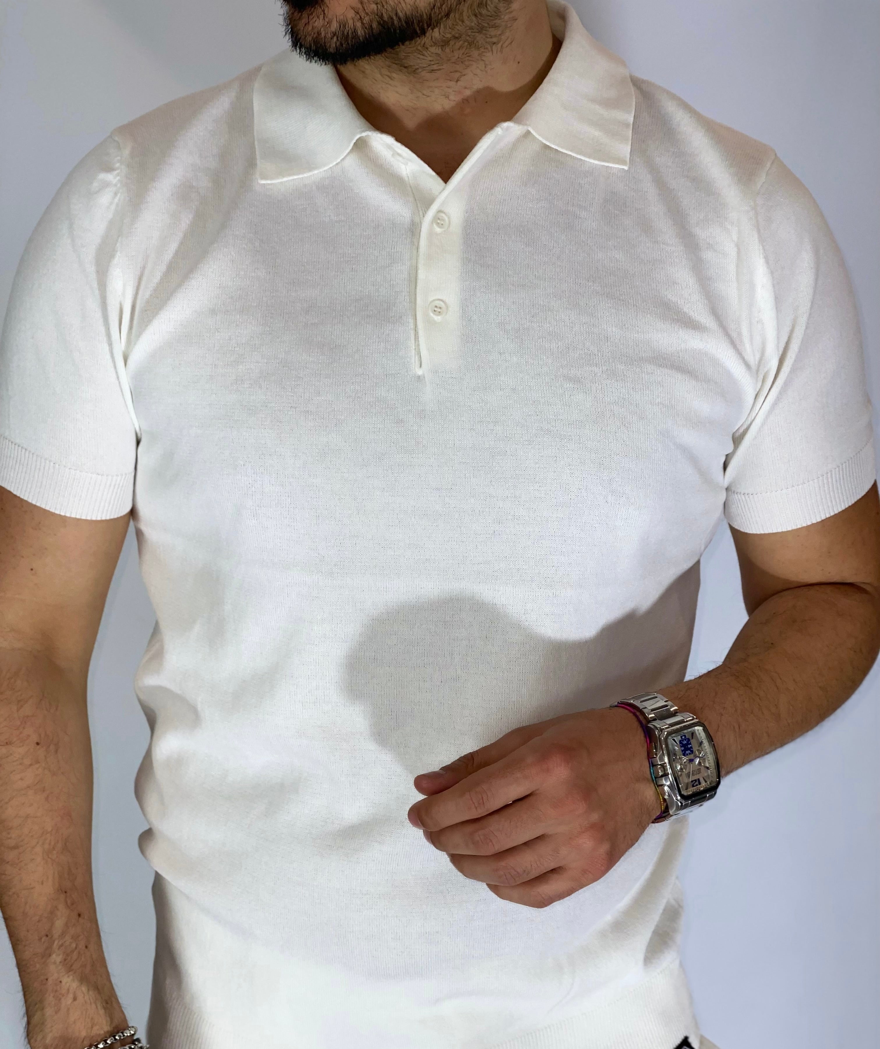 Polo mezza manica white AD09001