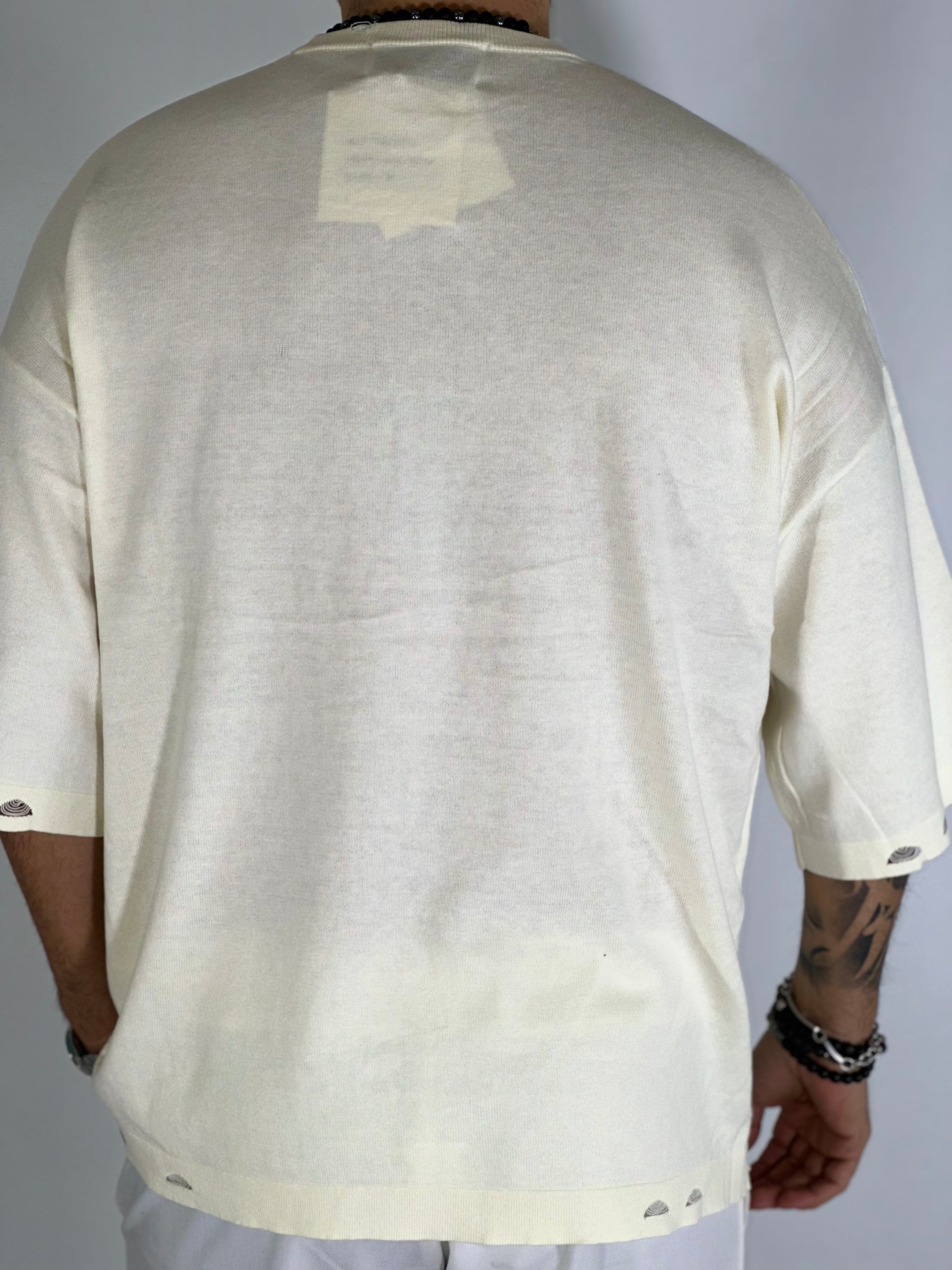 T-shirt over sfrangiata bianca water W86009