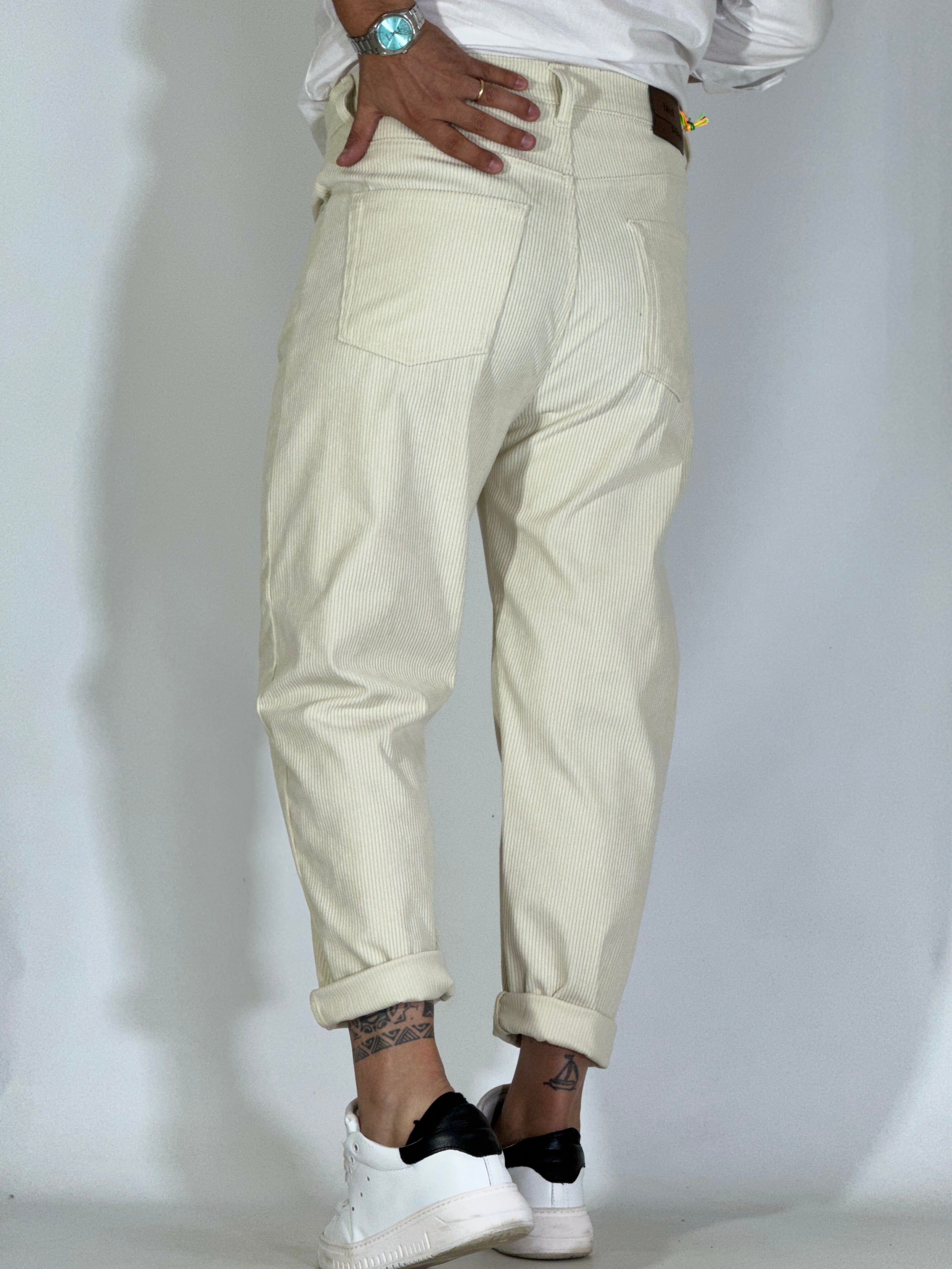 Pantalone velluto panna JAPAN