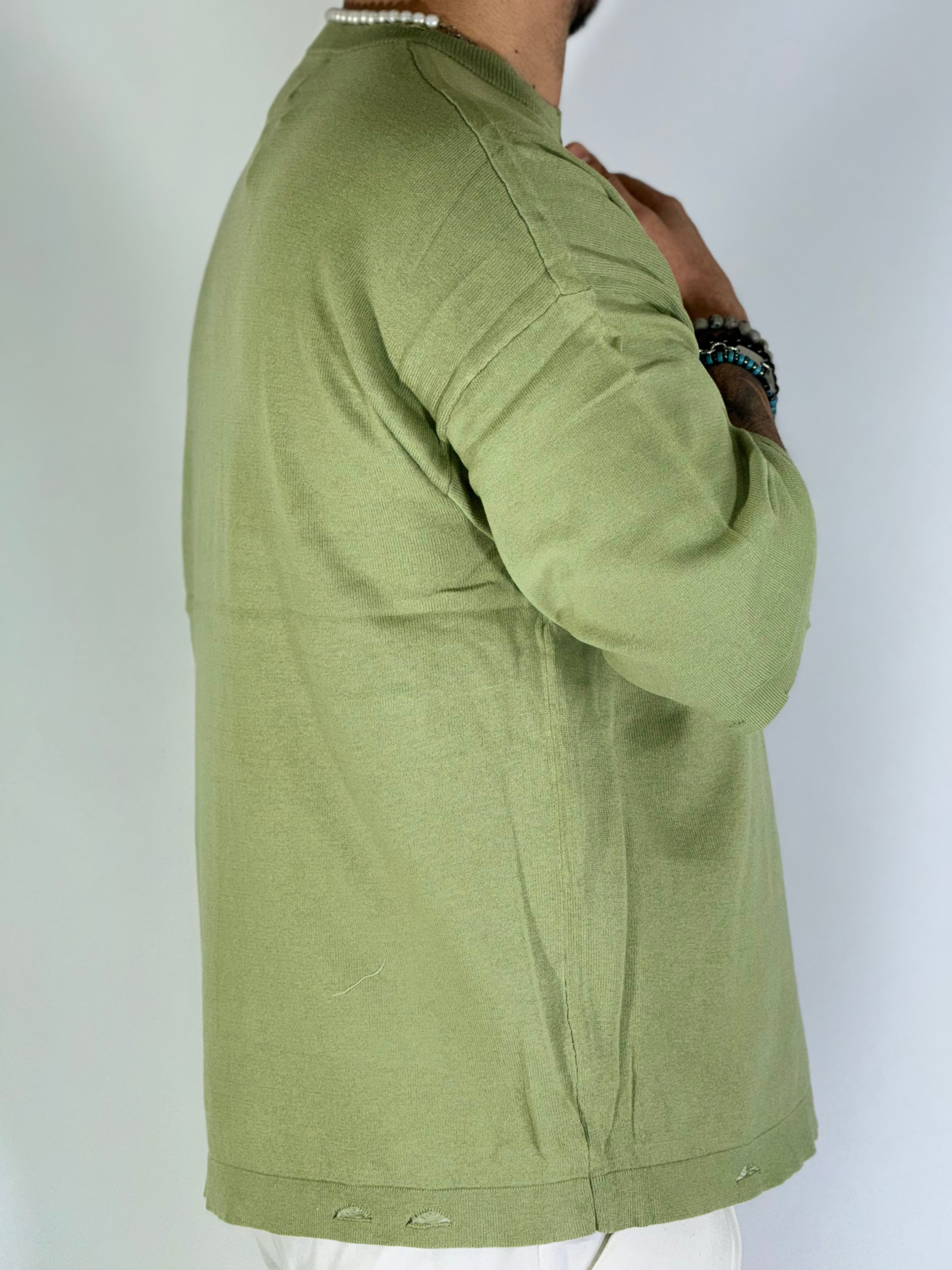 T-shirt over sfrangiata pea green W86009