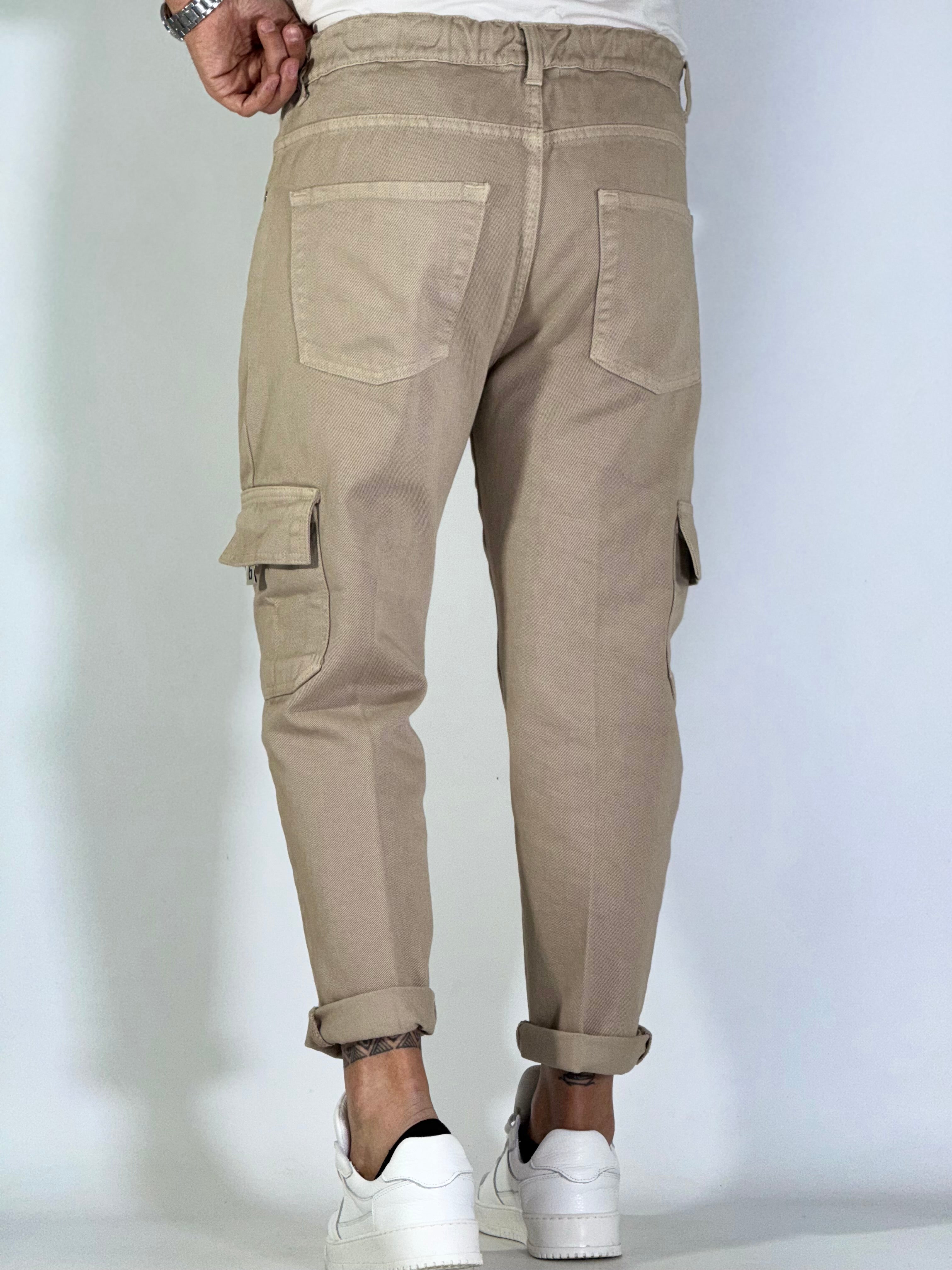Pantalone denim bull beige ART POKE