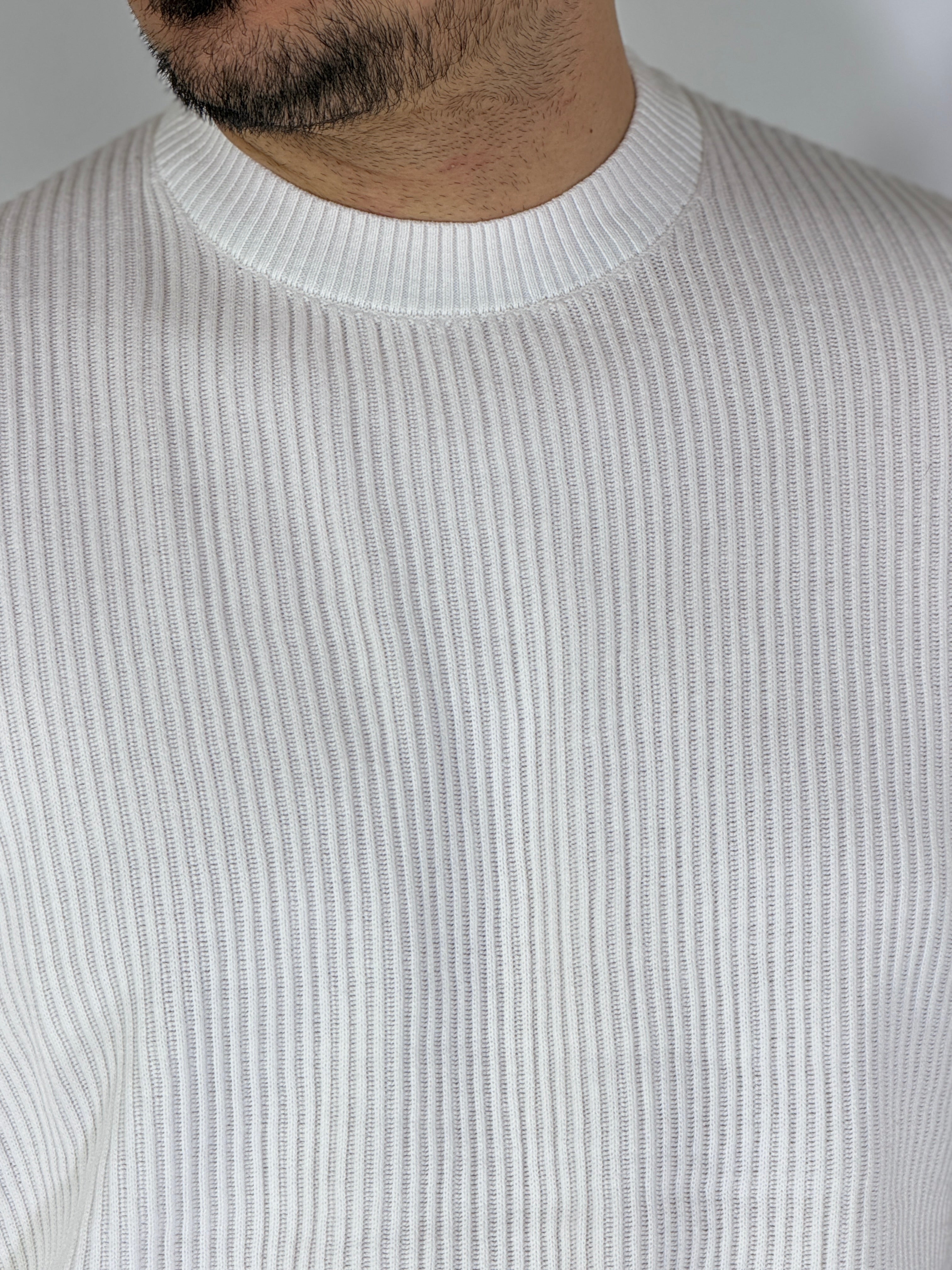 T-shirt a costine rice white W86102