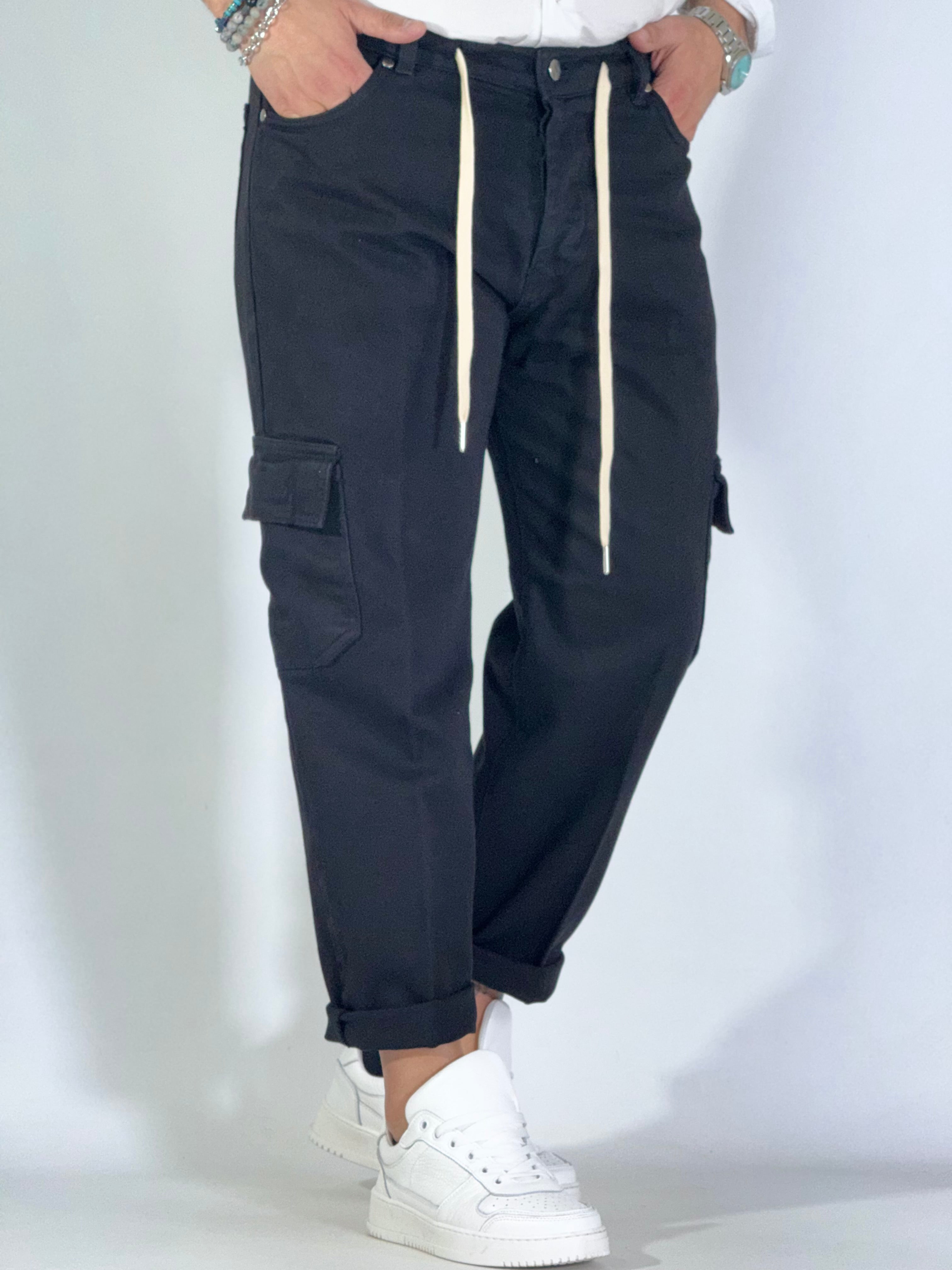 Pantalone denim bull nero ART POKE