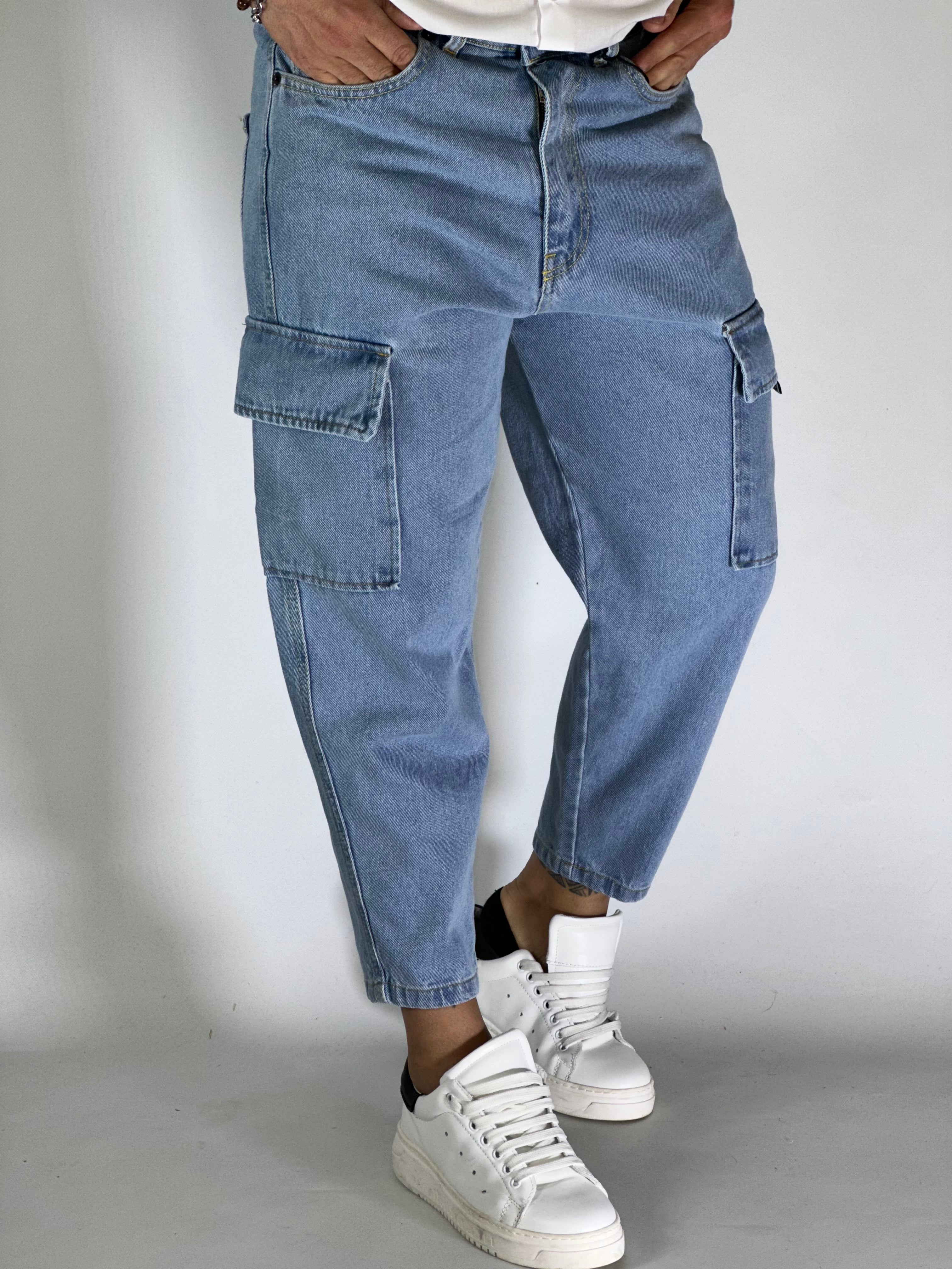 Jeans loose fit cargo intermedio TASCONI-GA0124