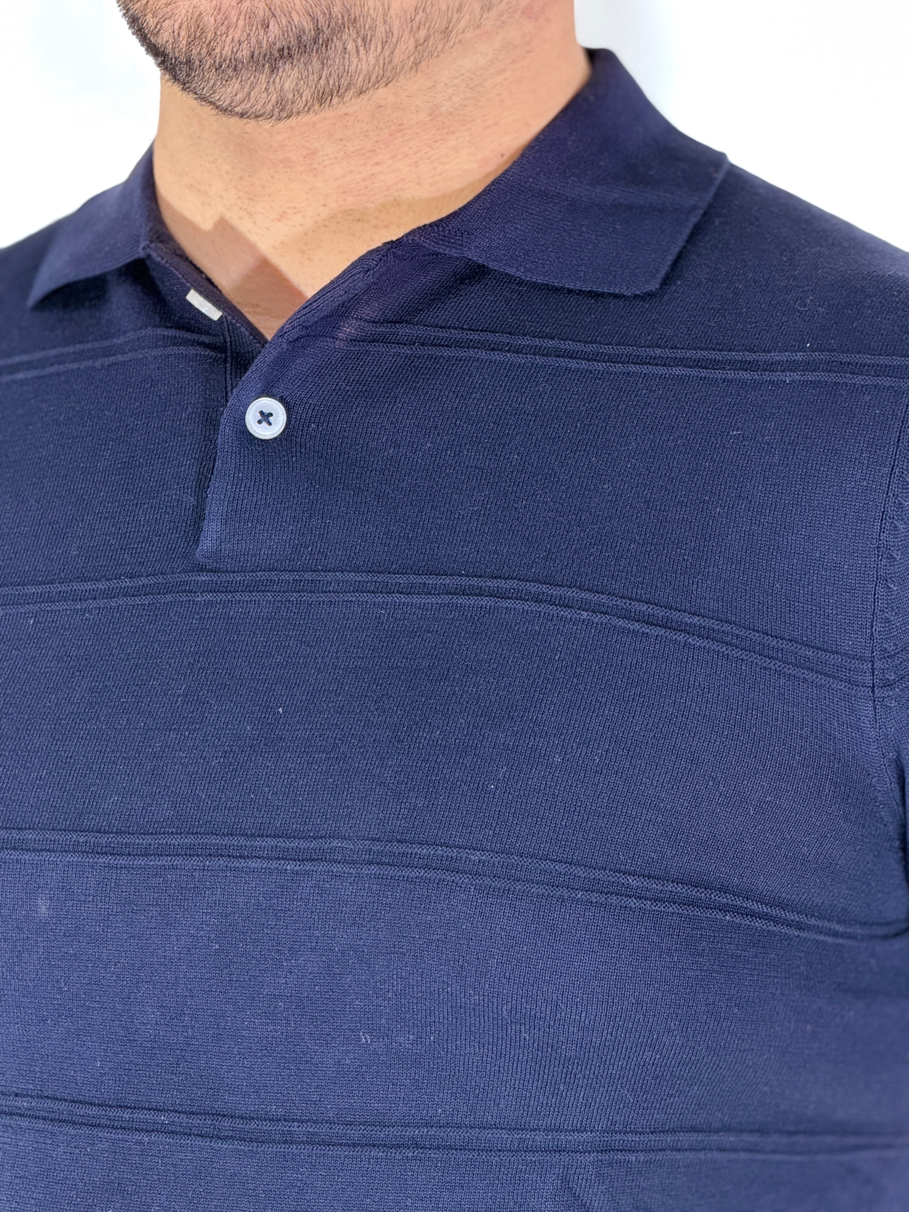 Polo fantasia blu M04B