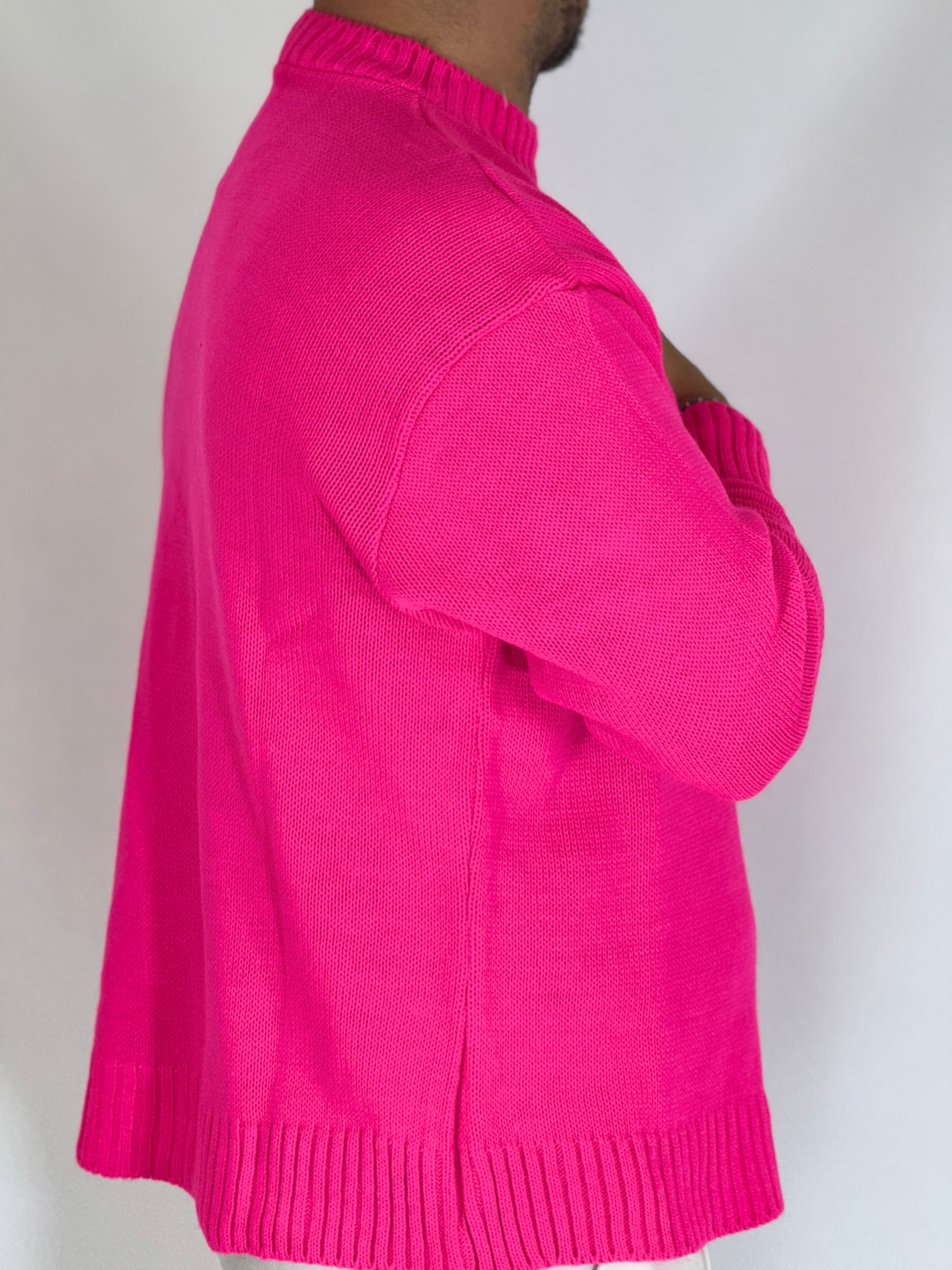 Maglione rasato bordò-fucsia AD1654