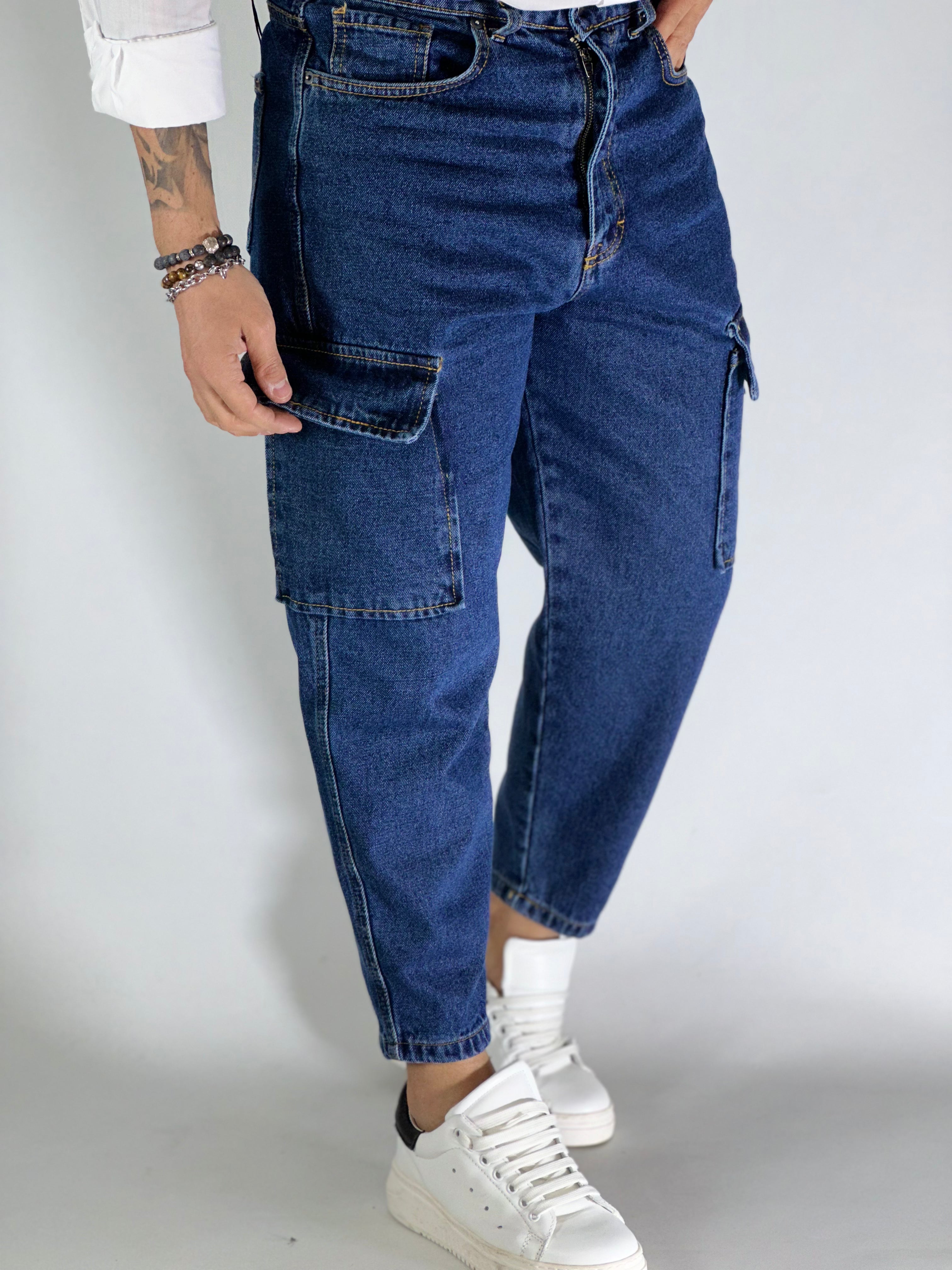 Brooklyn · Jeans loose fit cargo scuro