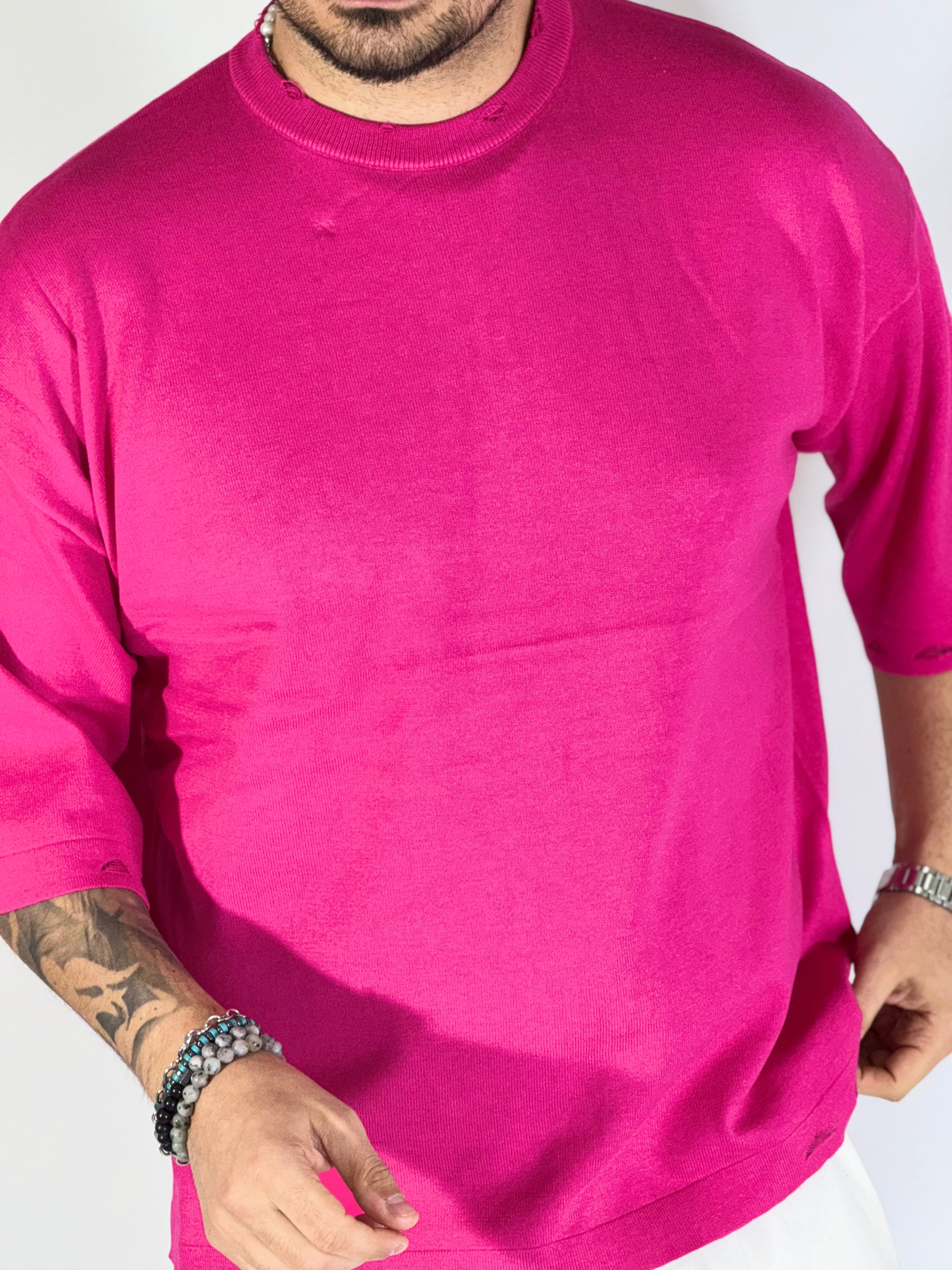 T-shirt over sfrangiata baby peach red W86009
