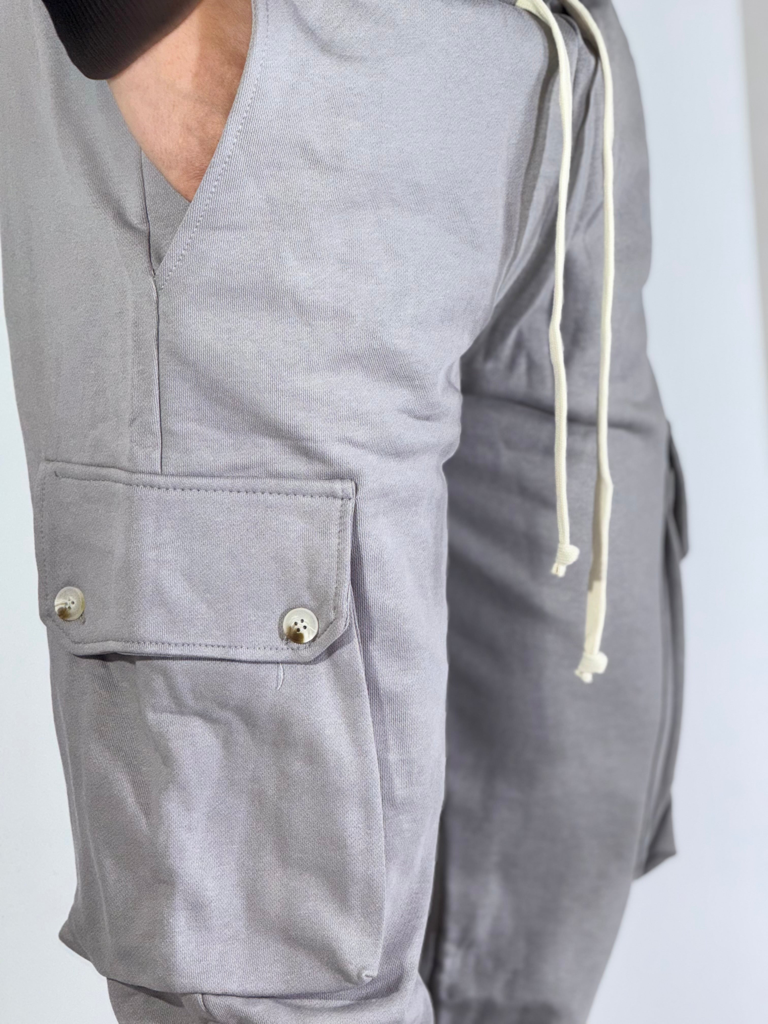 Pantalone tuta estivo cargo grigio DC017301