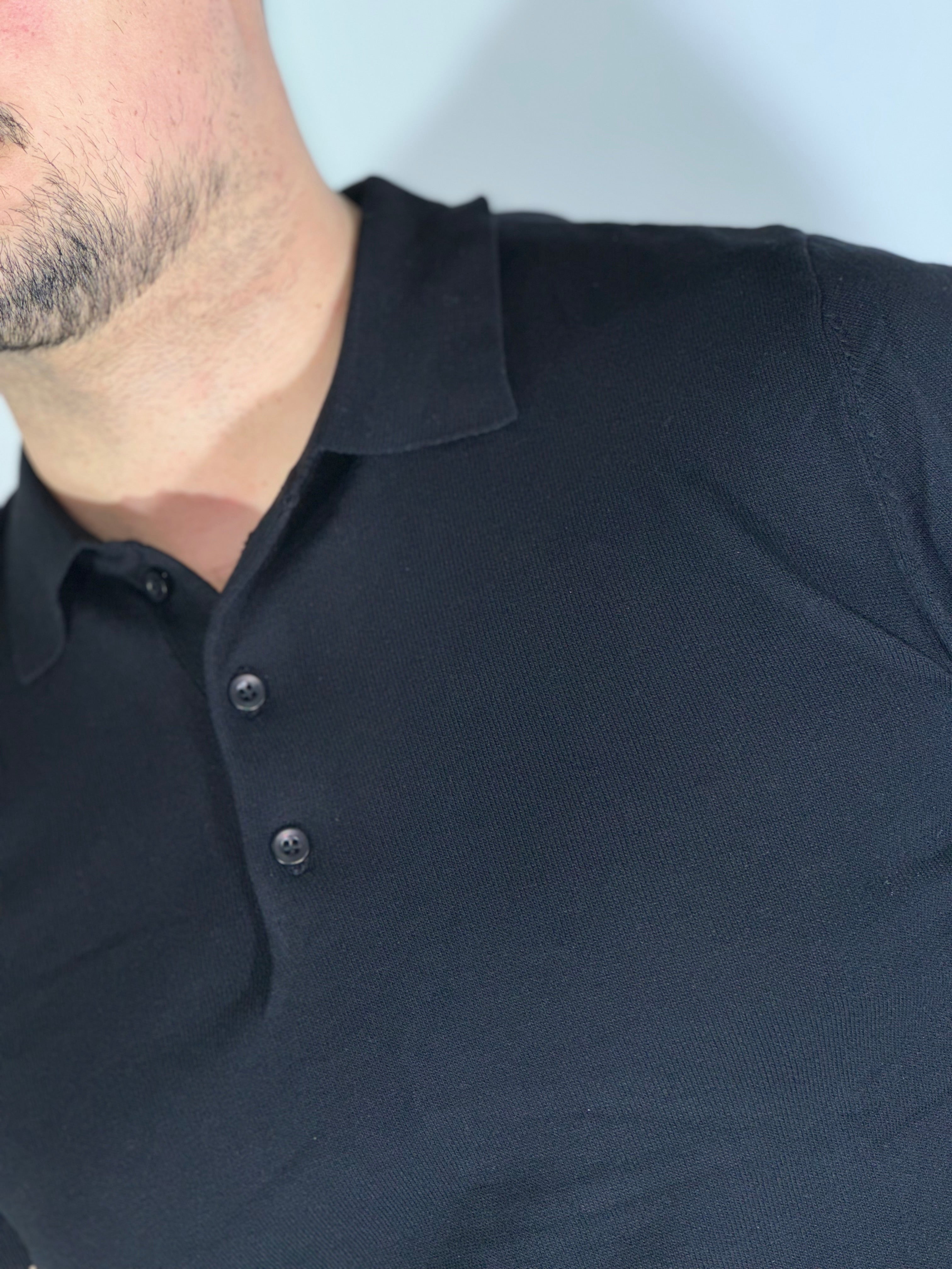 Polo mezza manica nera MT966