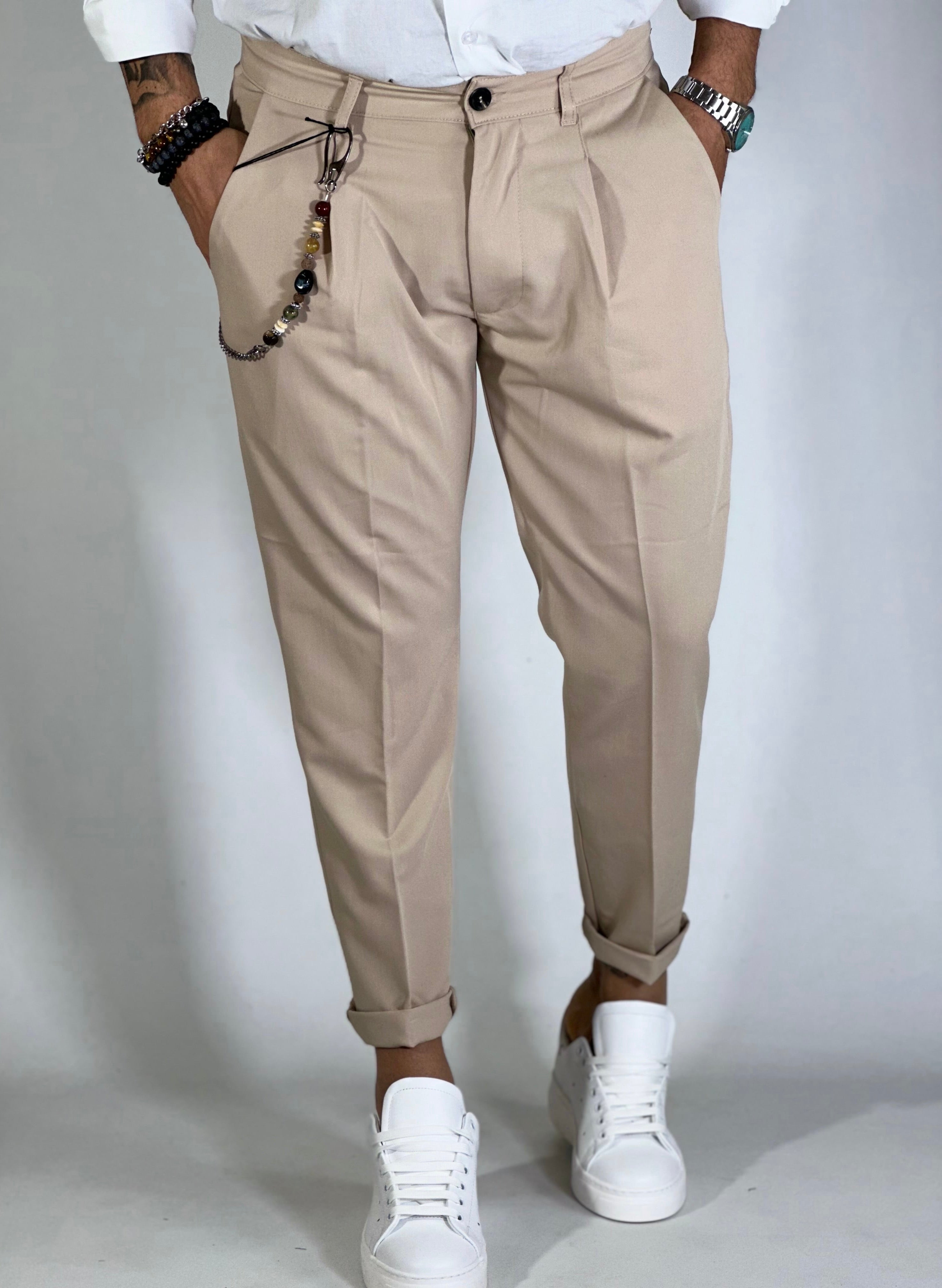 Pantalone beige chiaro AG60
