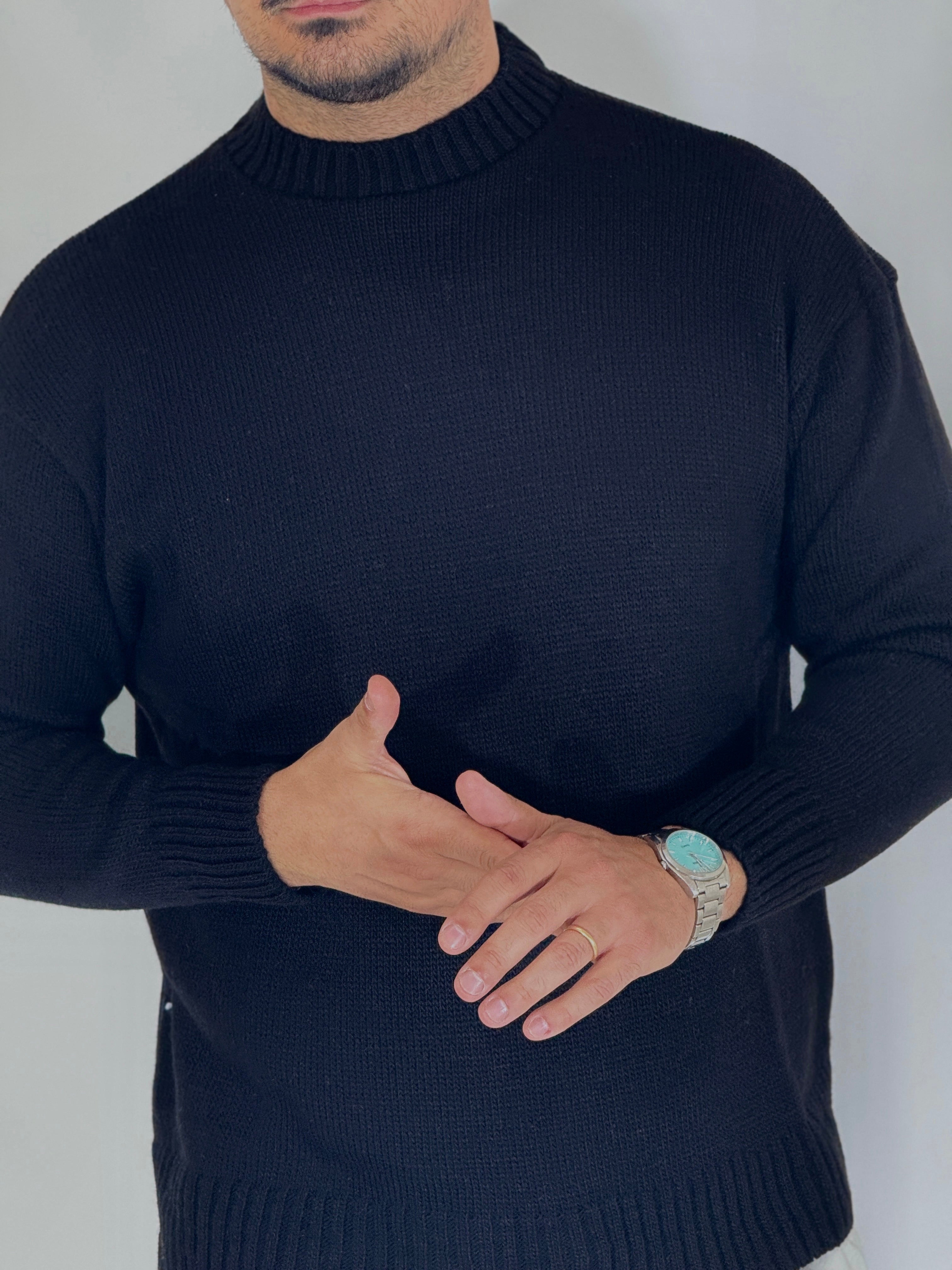 Alpha · Maglione rasato nero