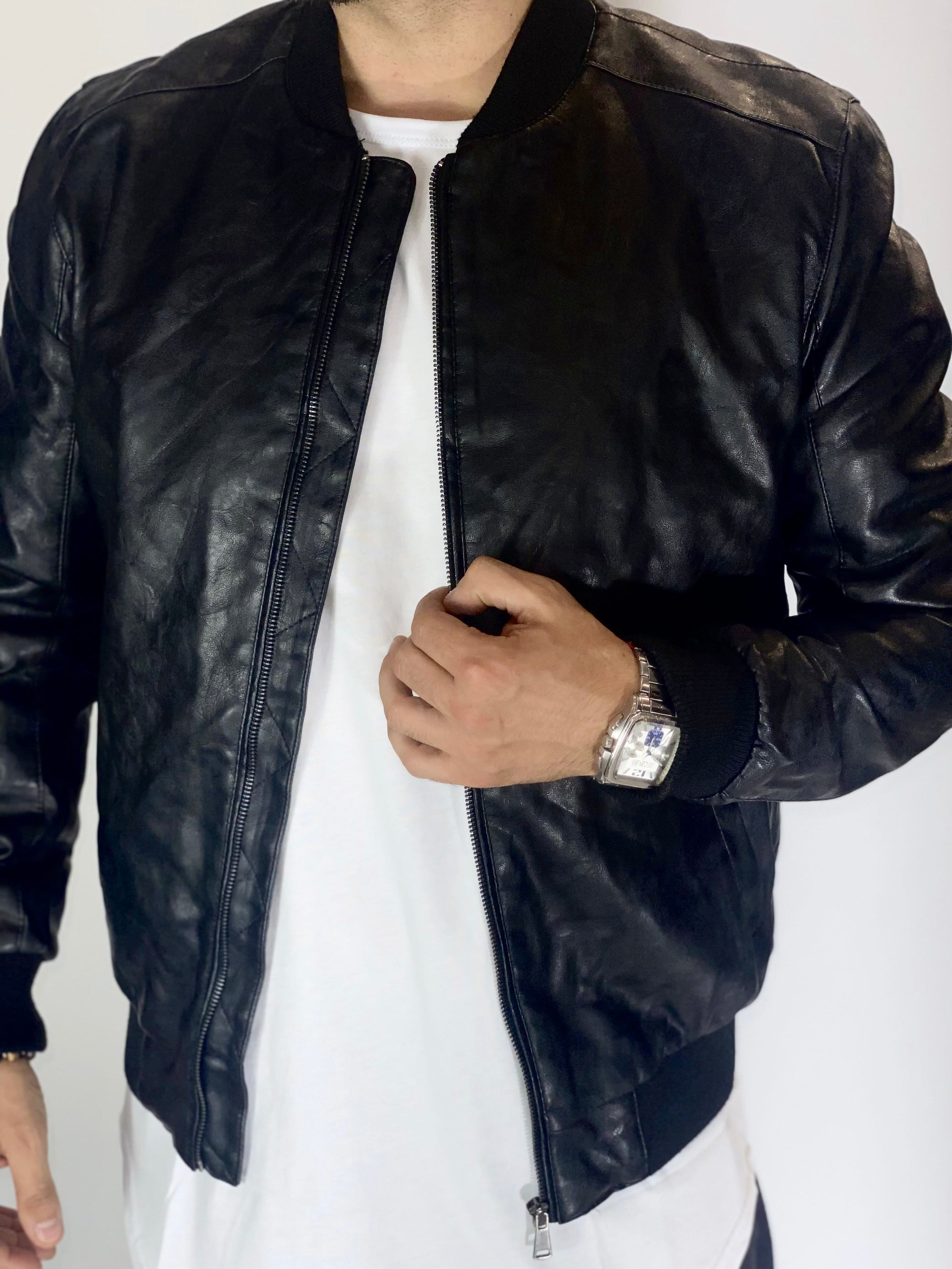 Giubbino eco-pelle nero ZMG8125