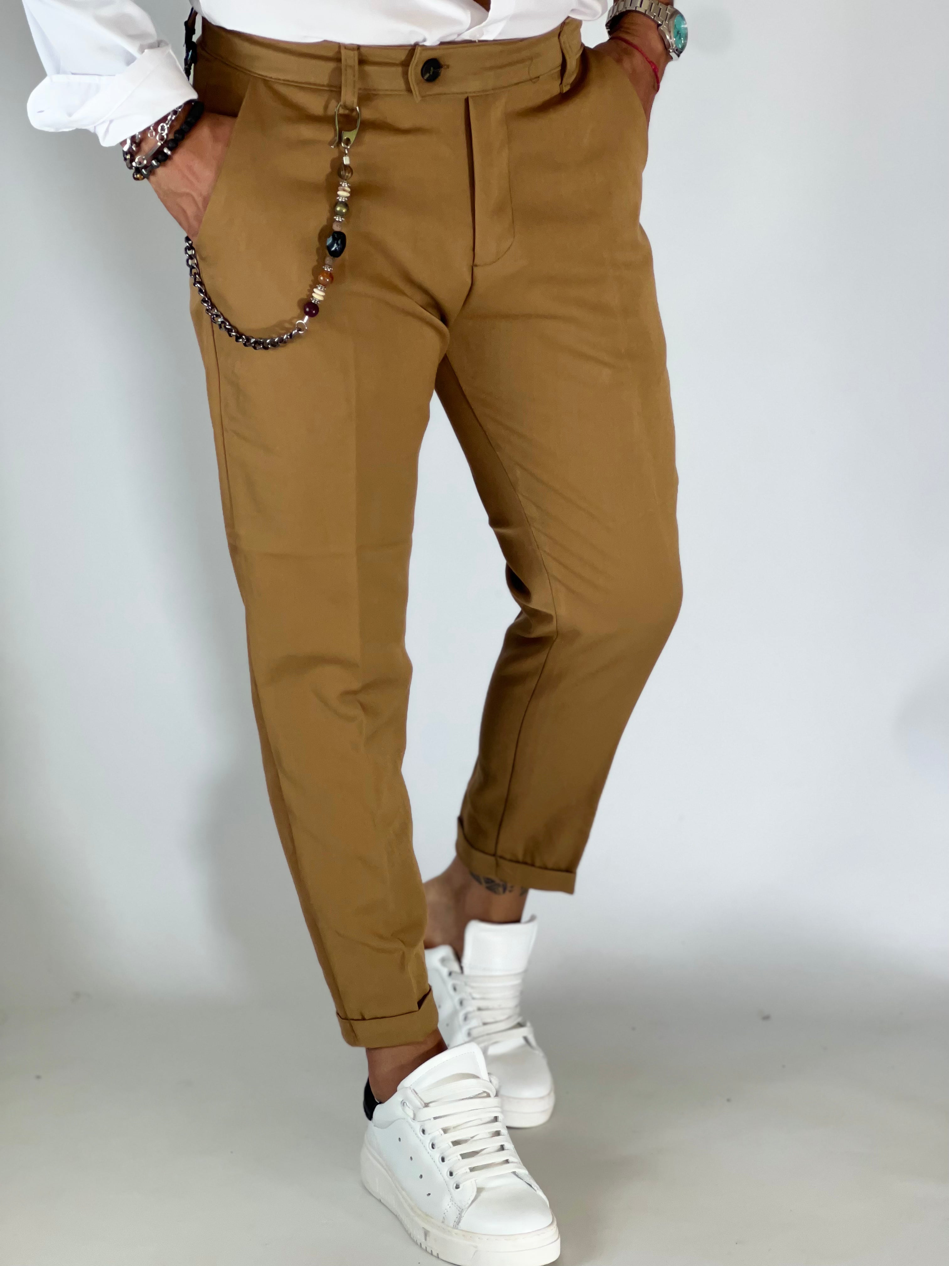 Pantalone elegant cammello AG95