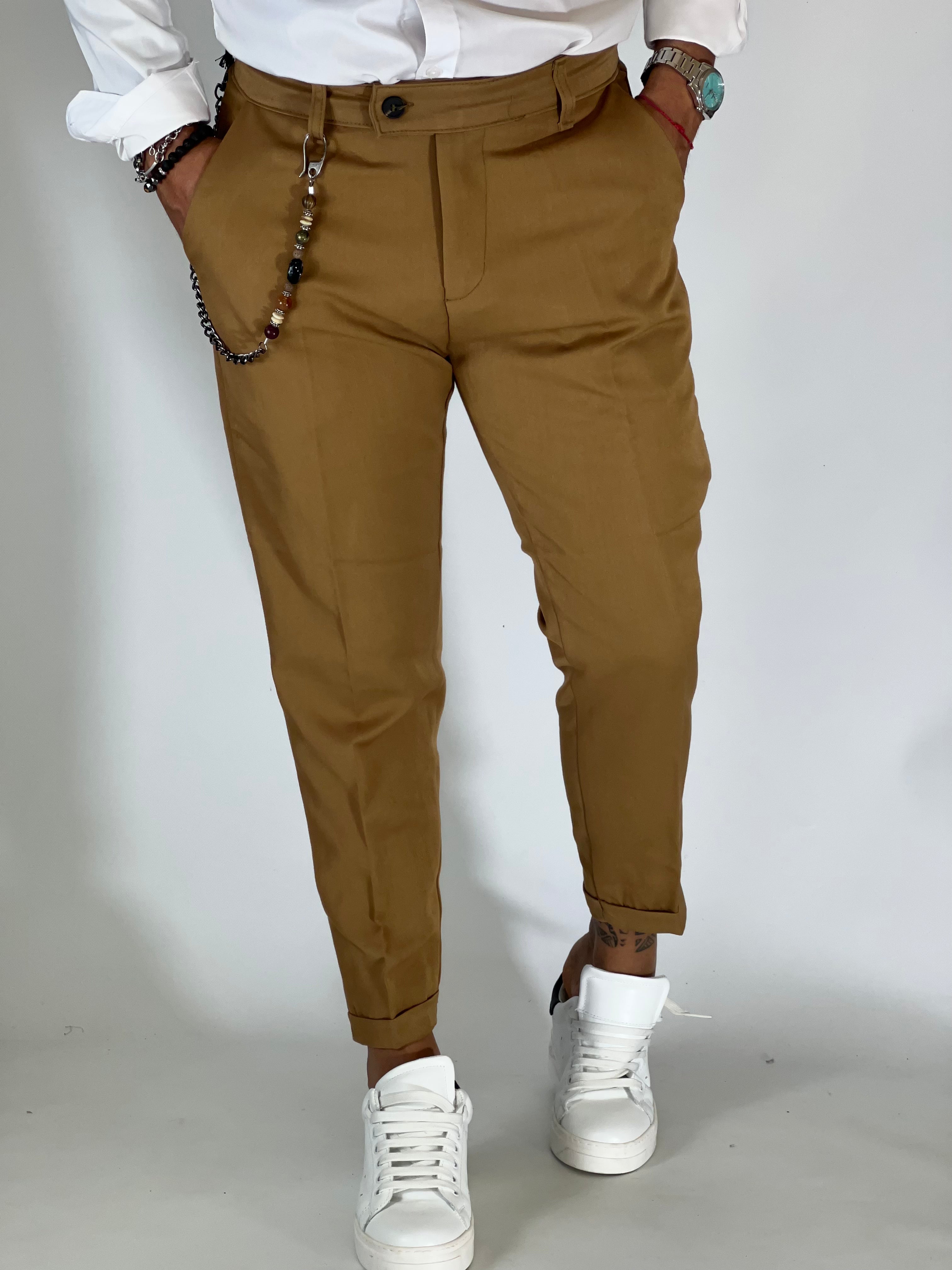 Pantalone elegant cammello AG95