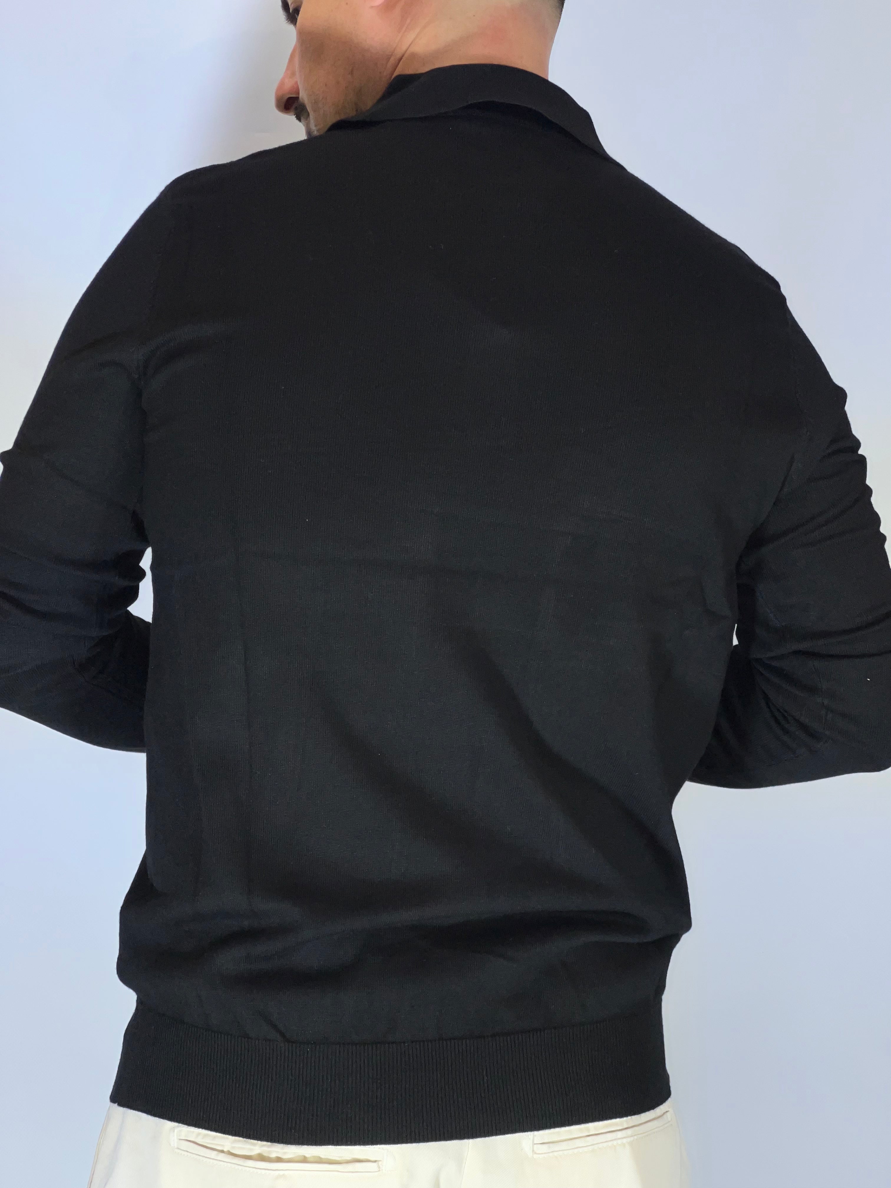 Polo manica lunga nera MP888