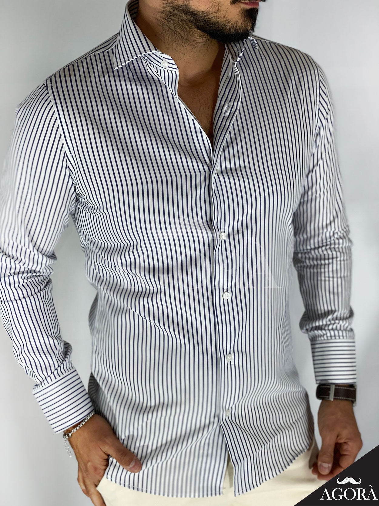 Camicia blu MIGLIACCIO STRIPED