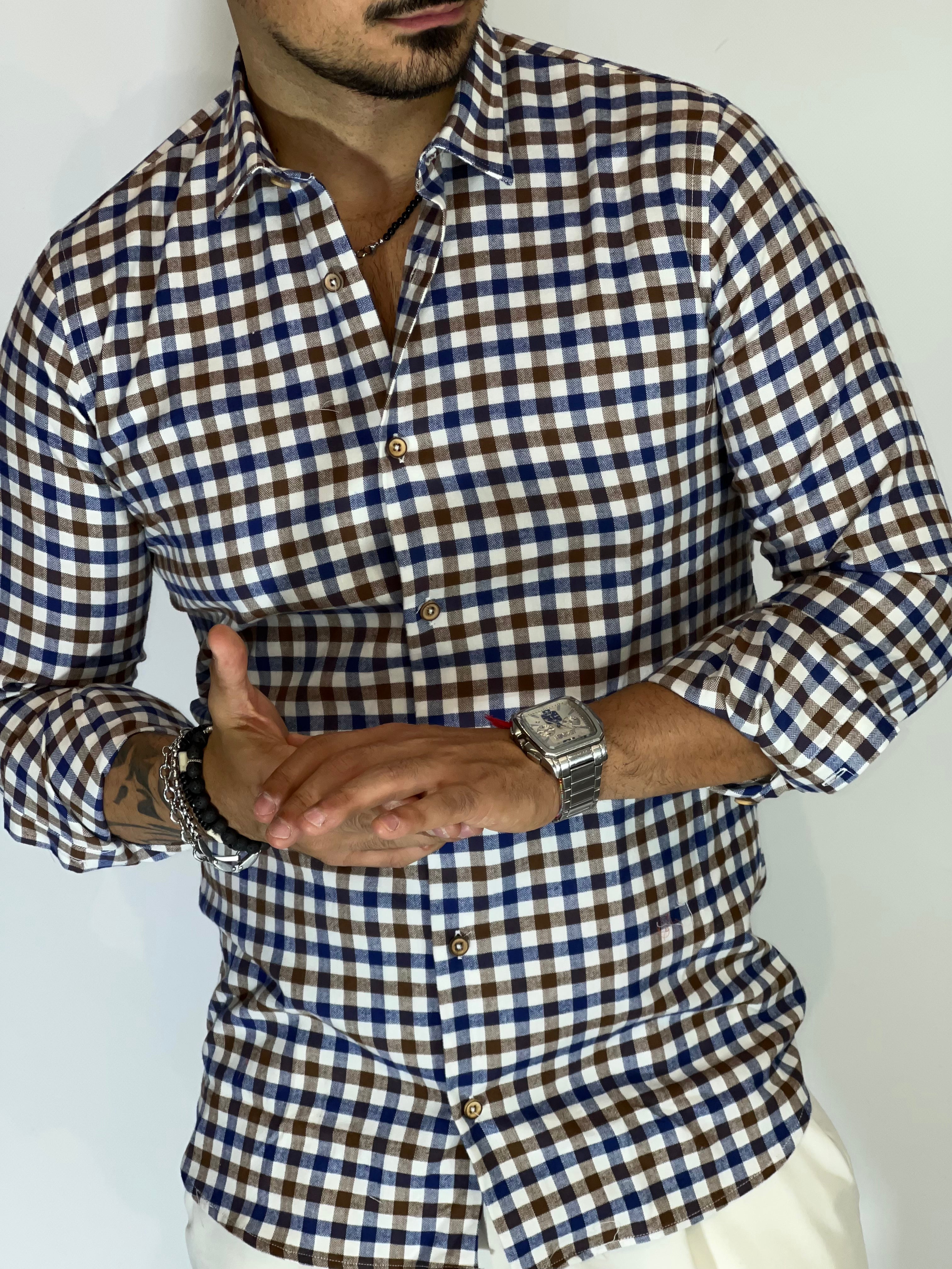 Summit · Camicia MIGLIACCIO blu/marrone