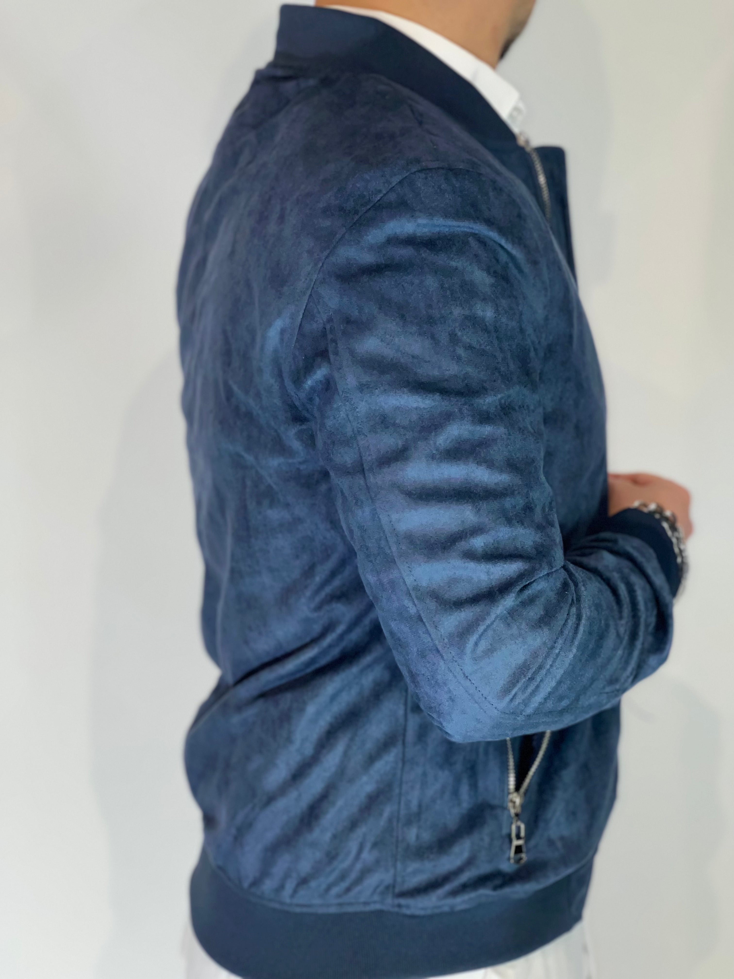 Giubbino eco-camoscio blu ZMG8153