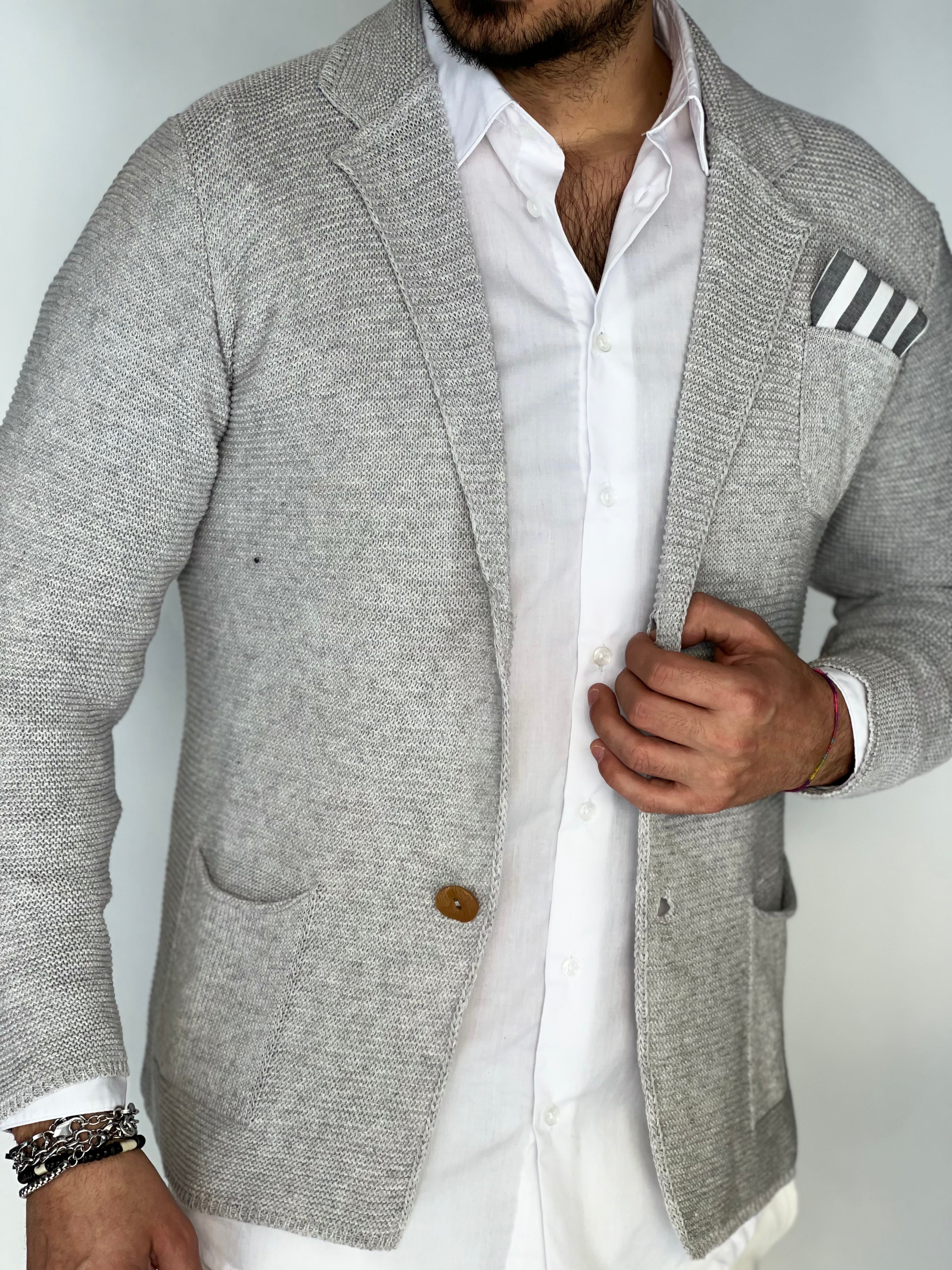 Cardigan giacca grigio AK8577302