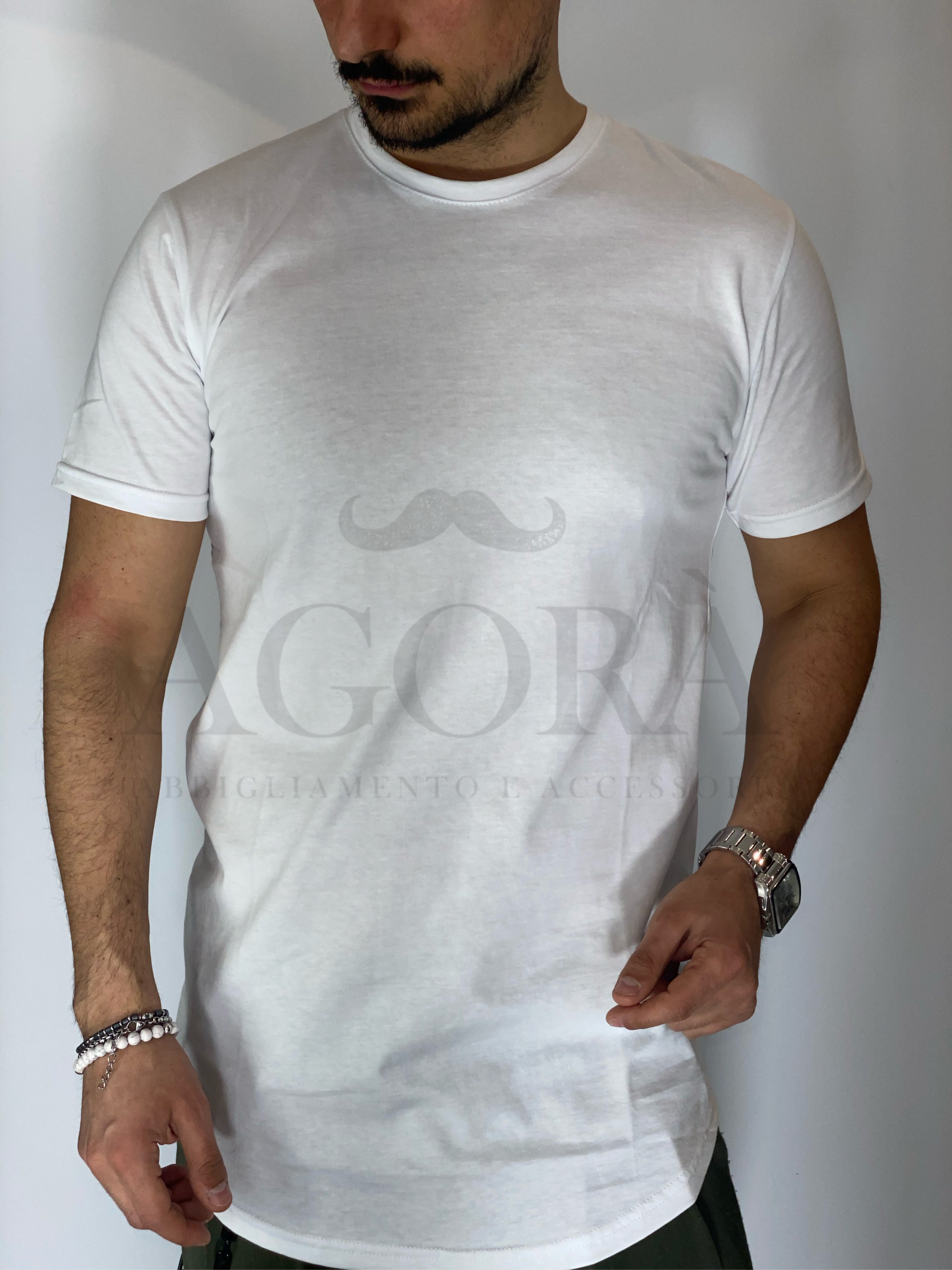 T-Shirt stondata bianca AD001