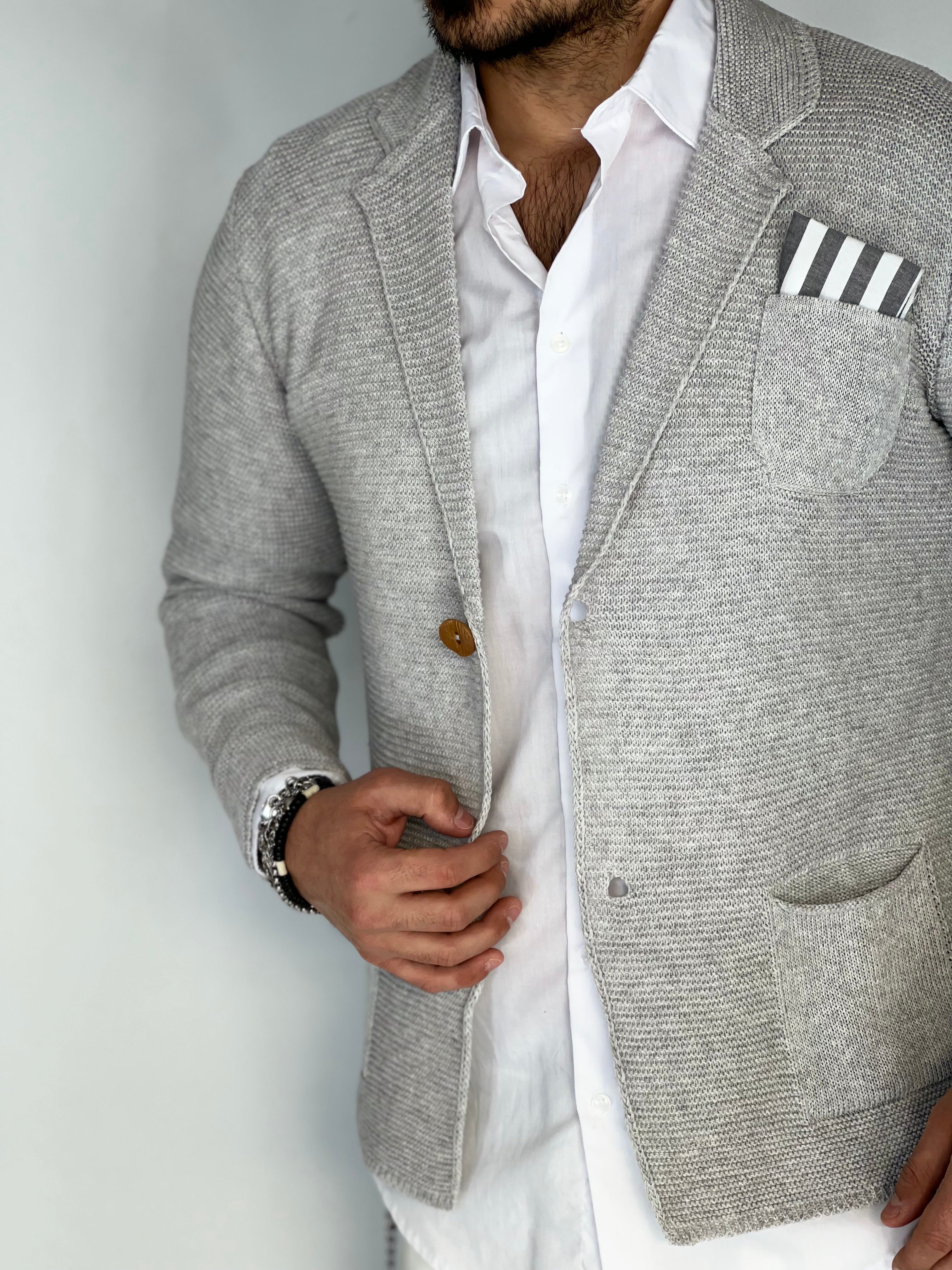 Cardigan giacca grigio AK8577302