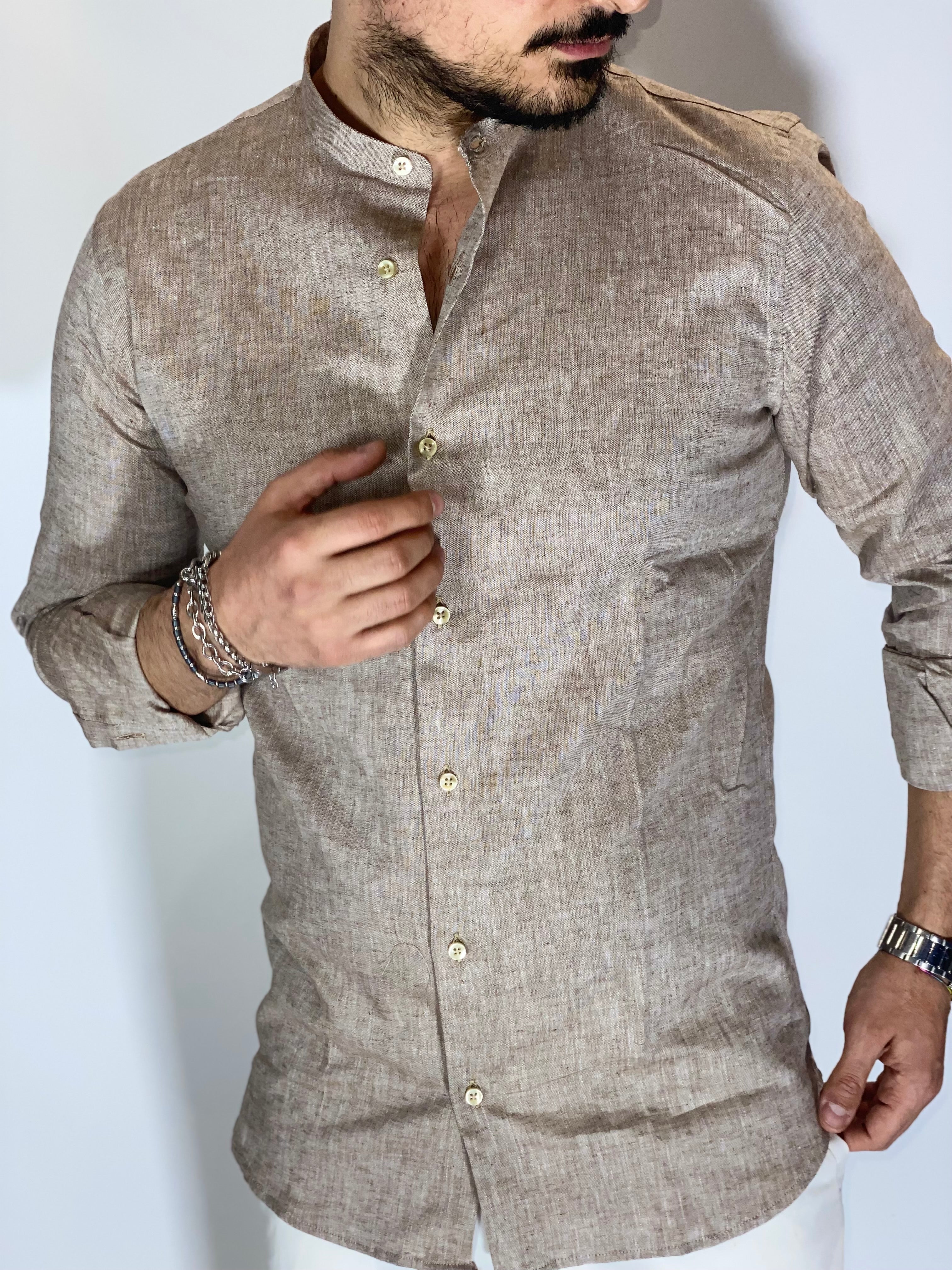 Camicia migliaccio coreana lino CORDA