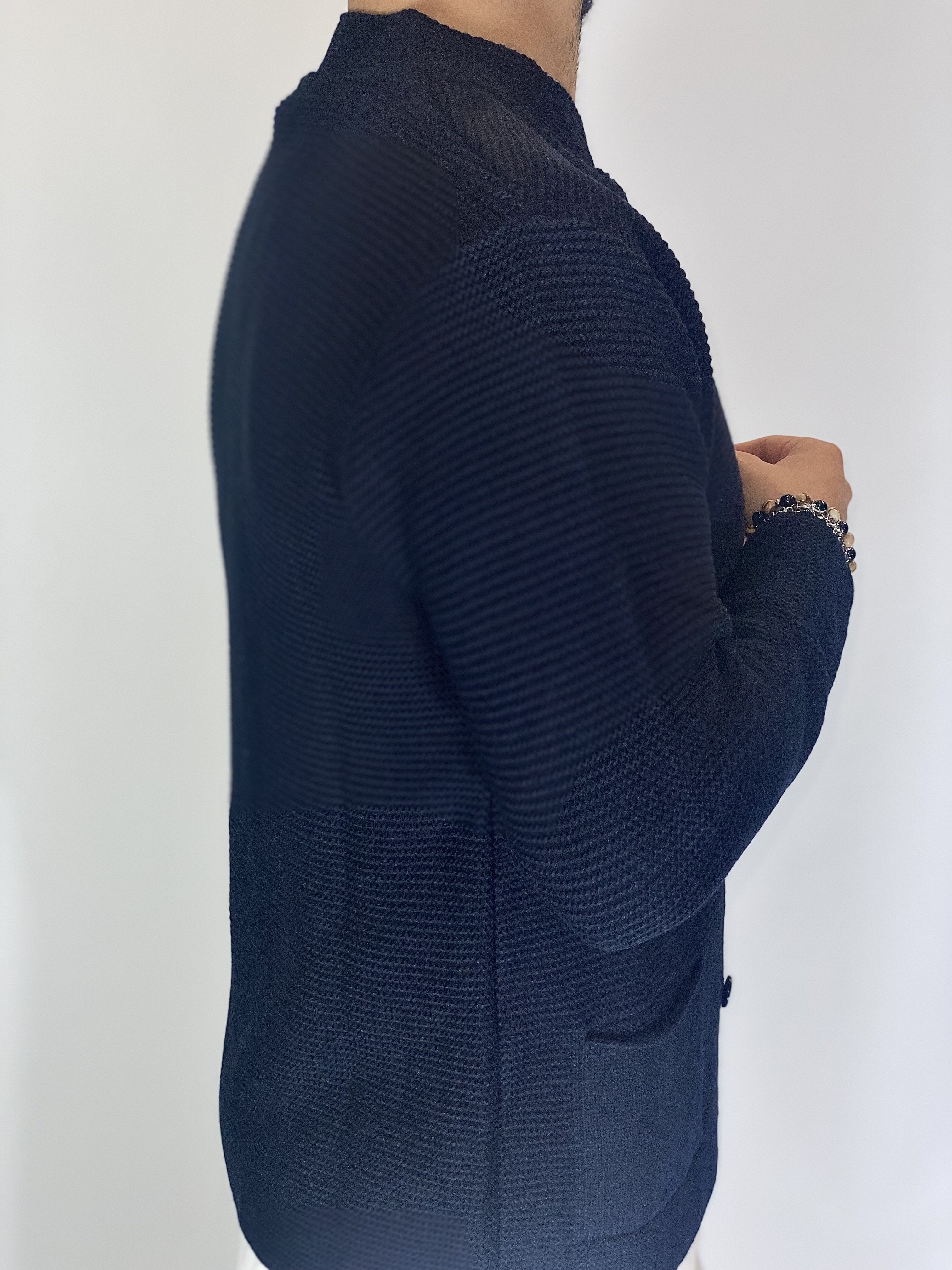 Seven · Cardigan coreano blu