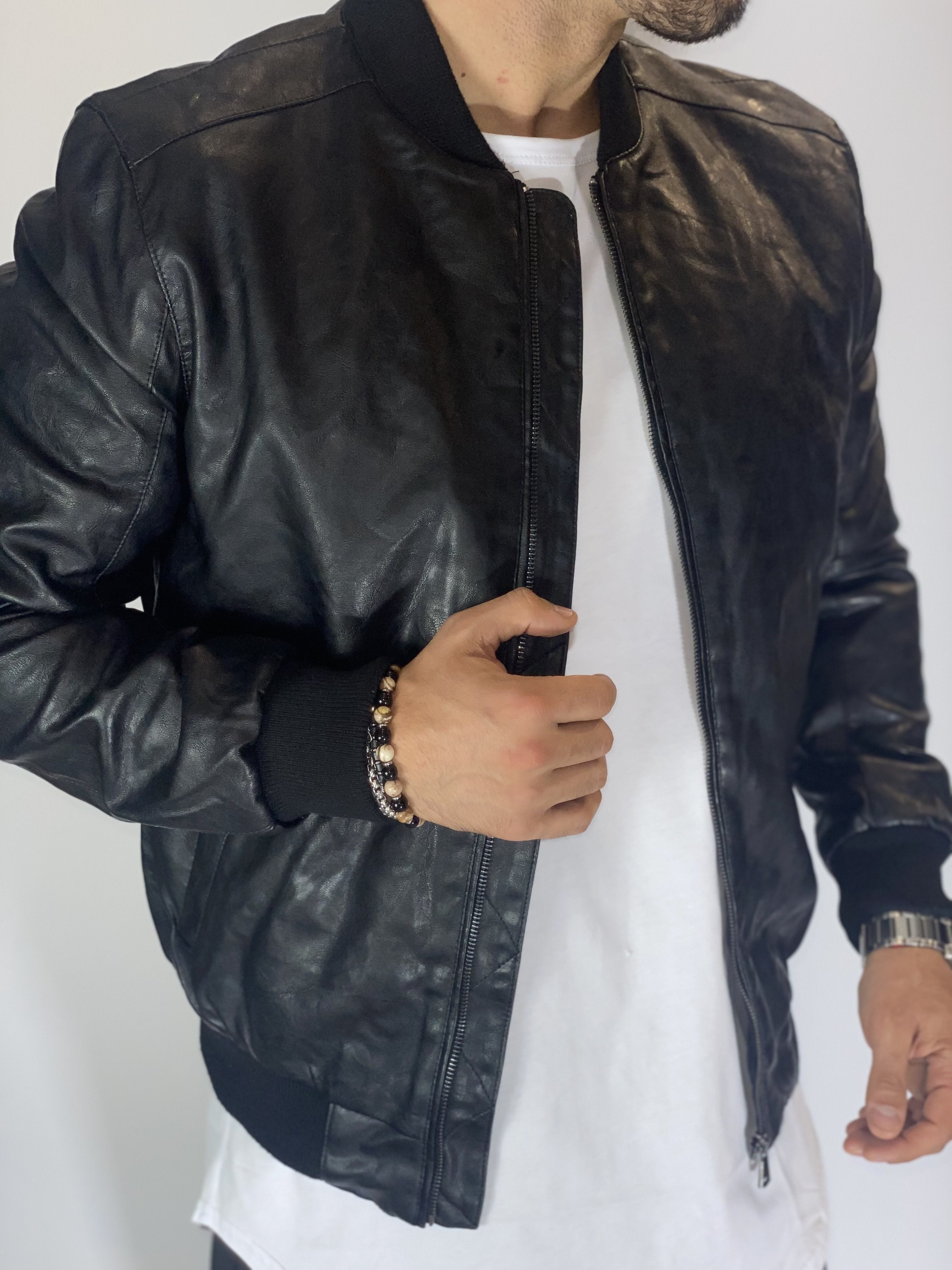 Giubbino eco-pelle nero ZMG8125