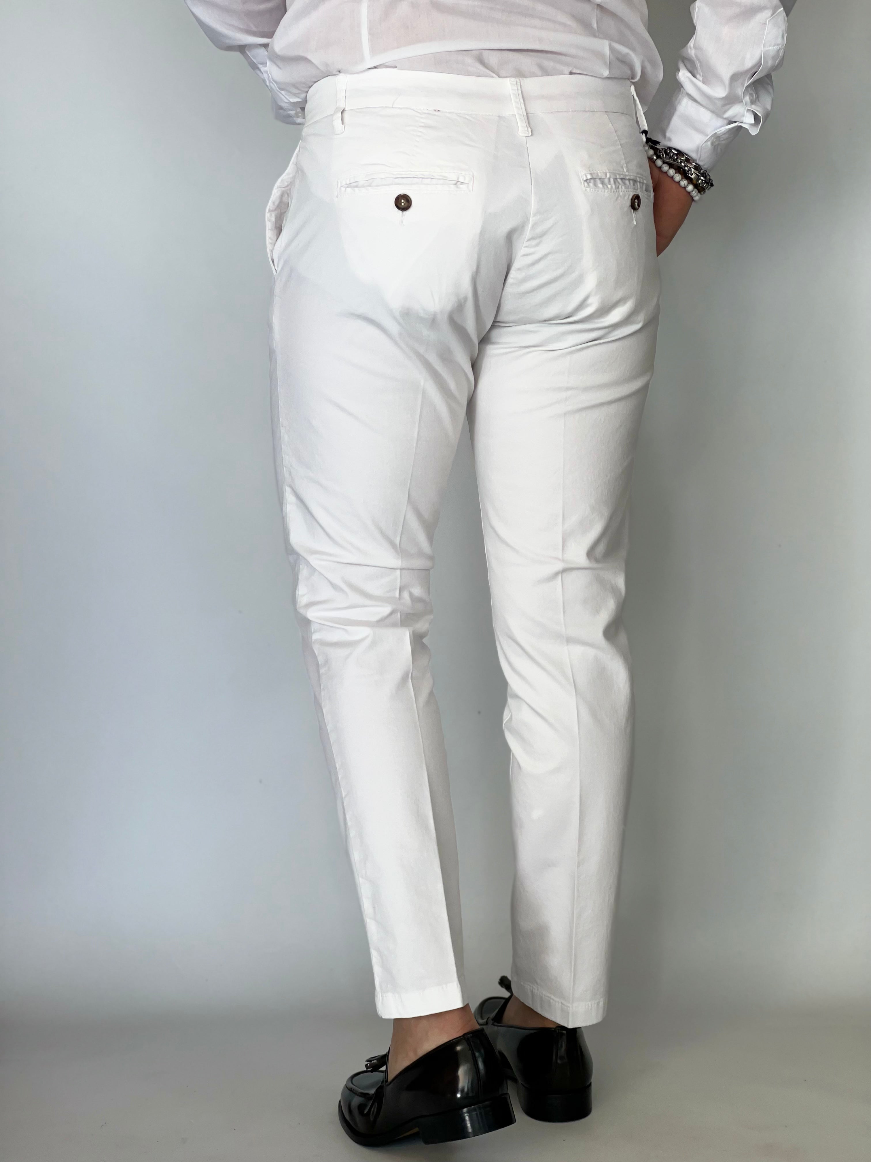 Pantalone slim capri fit bianco GPE300