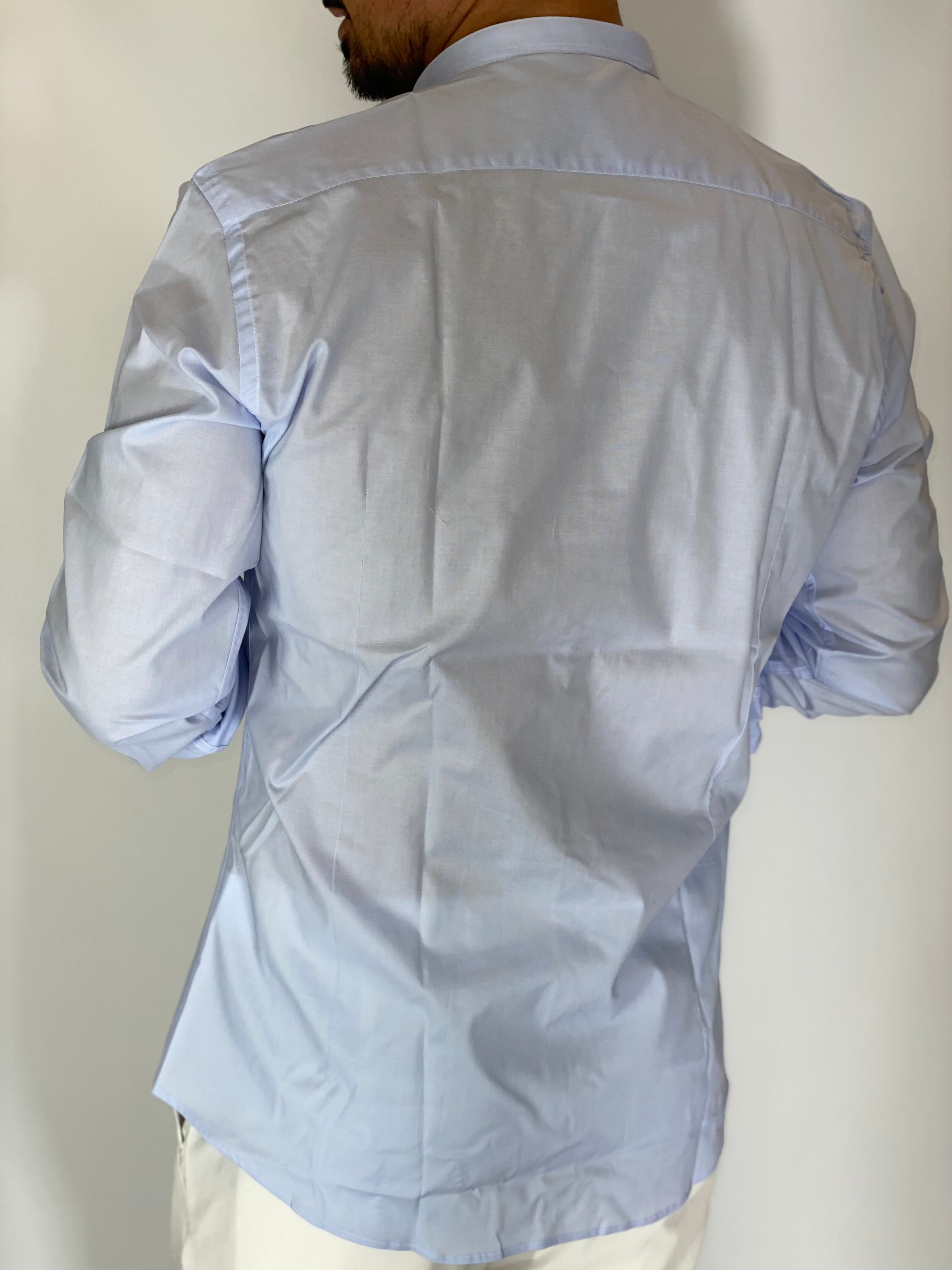 Camicia cotone coreana celeste MIGLIACCIO