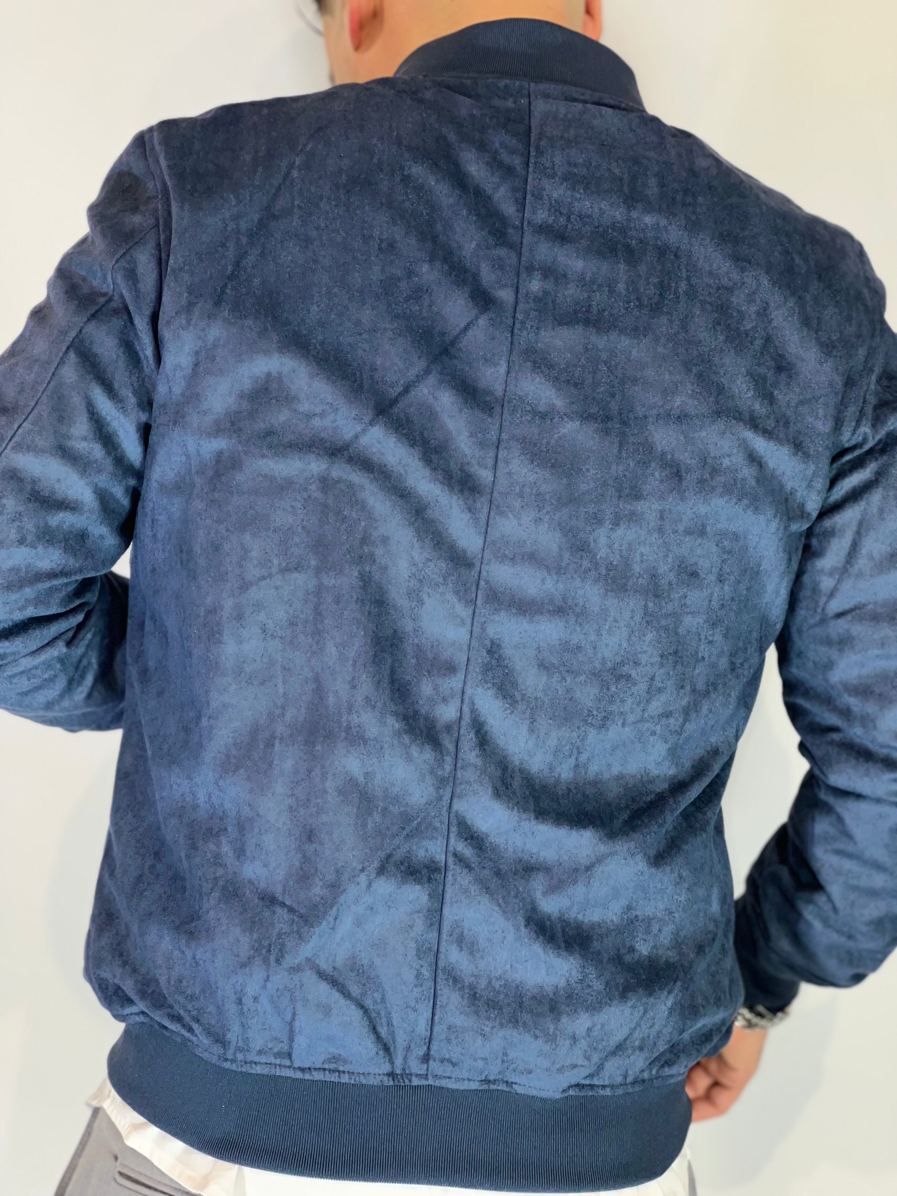 Giubbino eco-camoscio blu ZMG8153