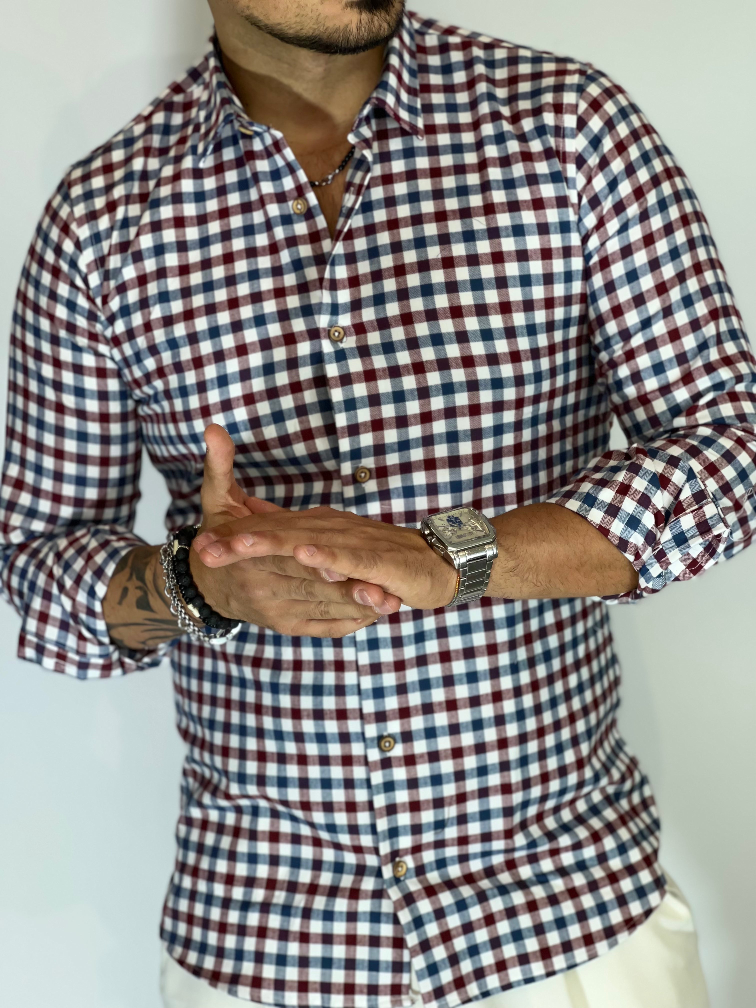 Summit · Camicia MIGLIACCIO blu/bordeaux