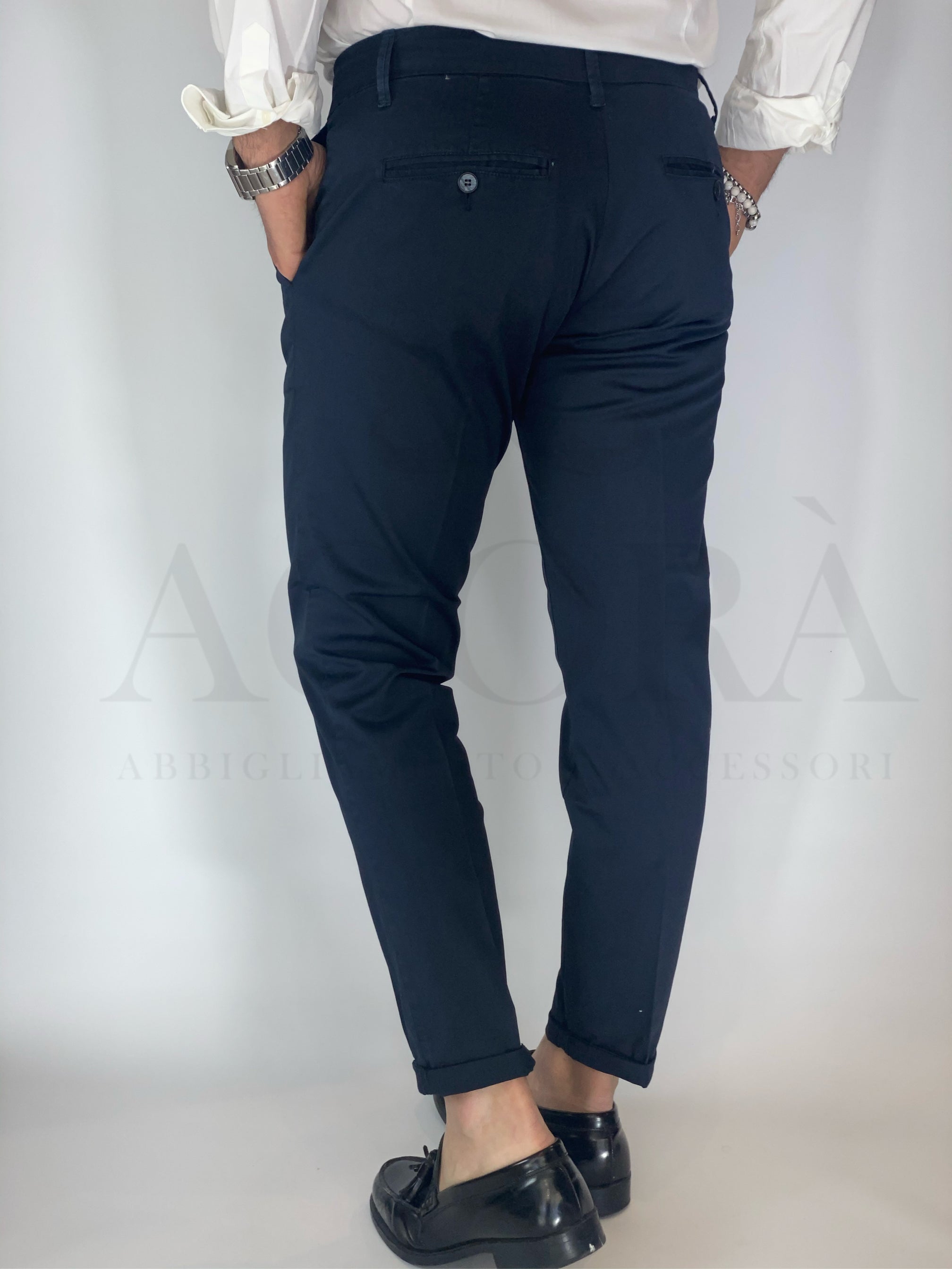 Pantalone slim capri fit blu LUGANO