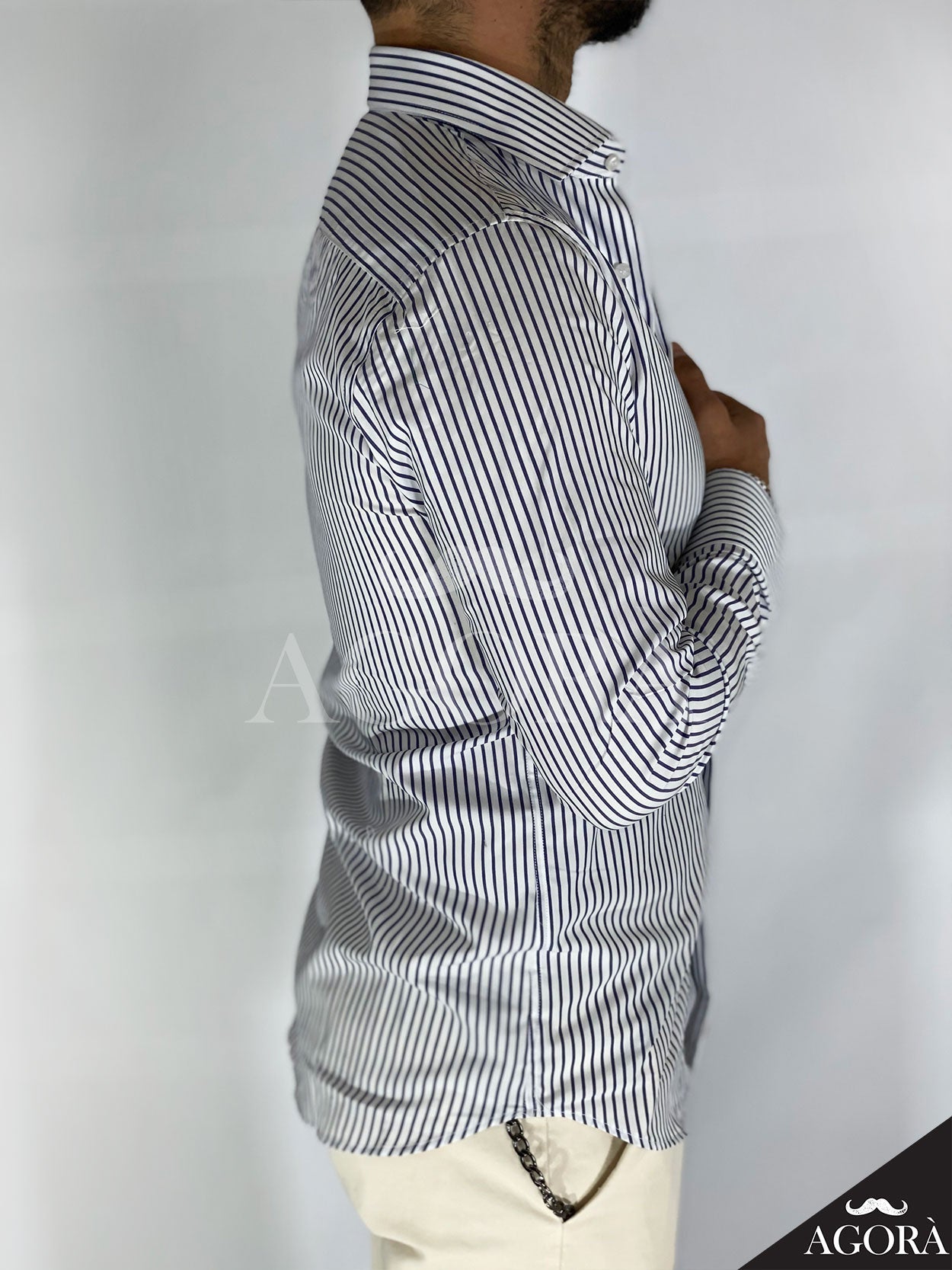 Pinstripe · Camicia blu migliaccio