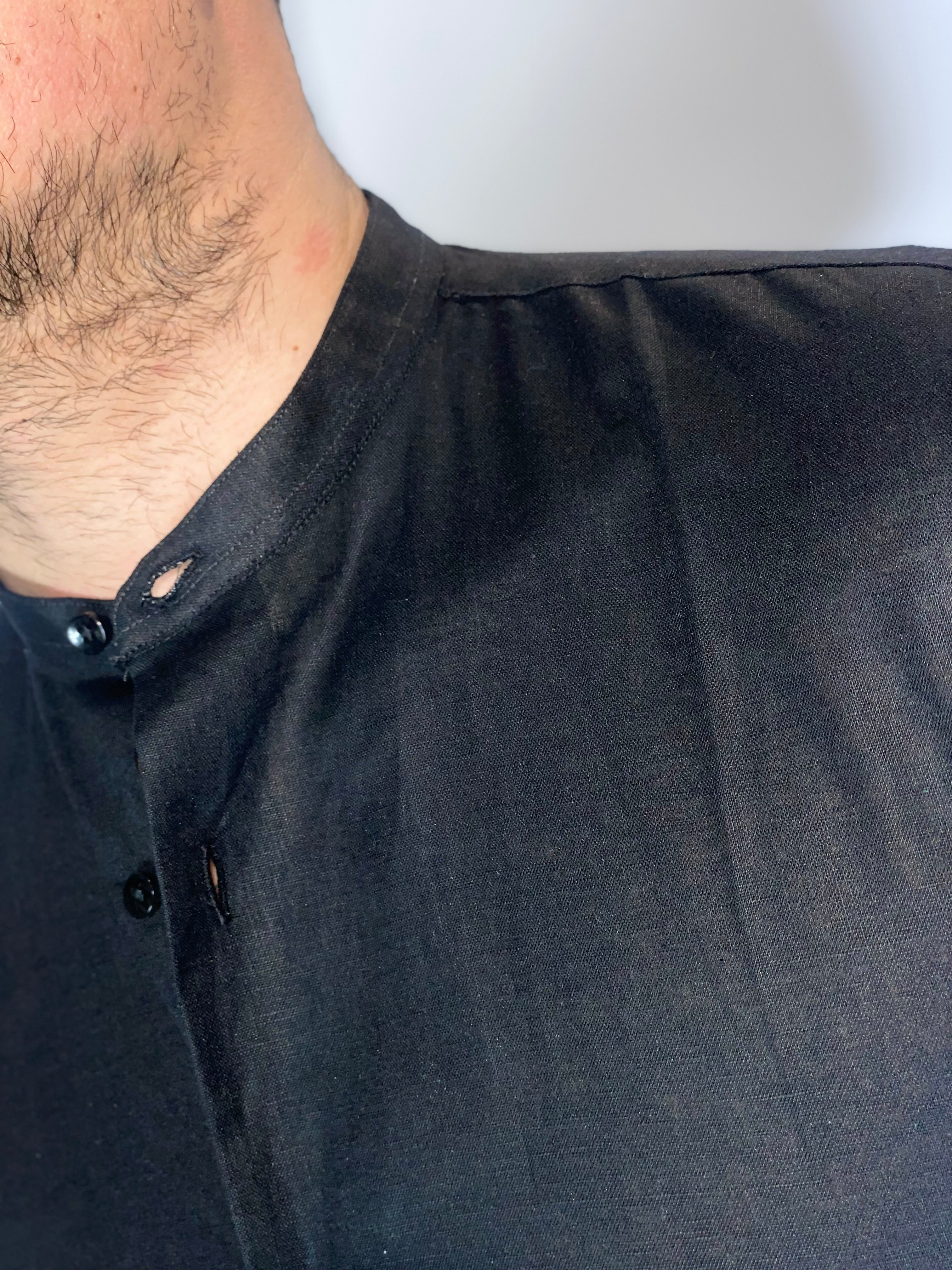 CAMICIA MIGLIACCIO COREANA LINO NERA