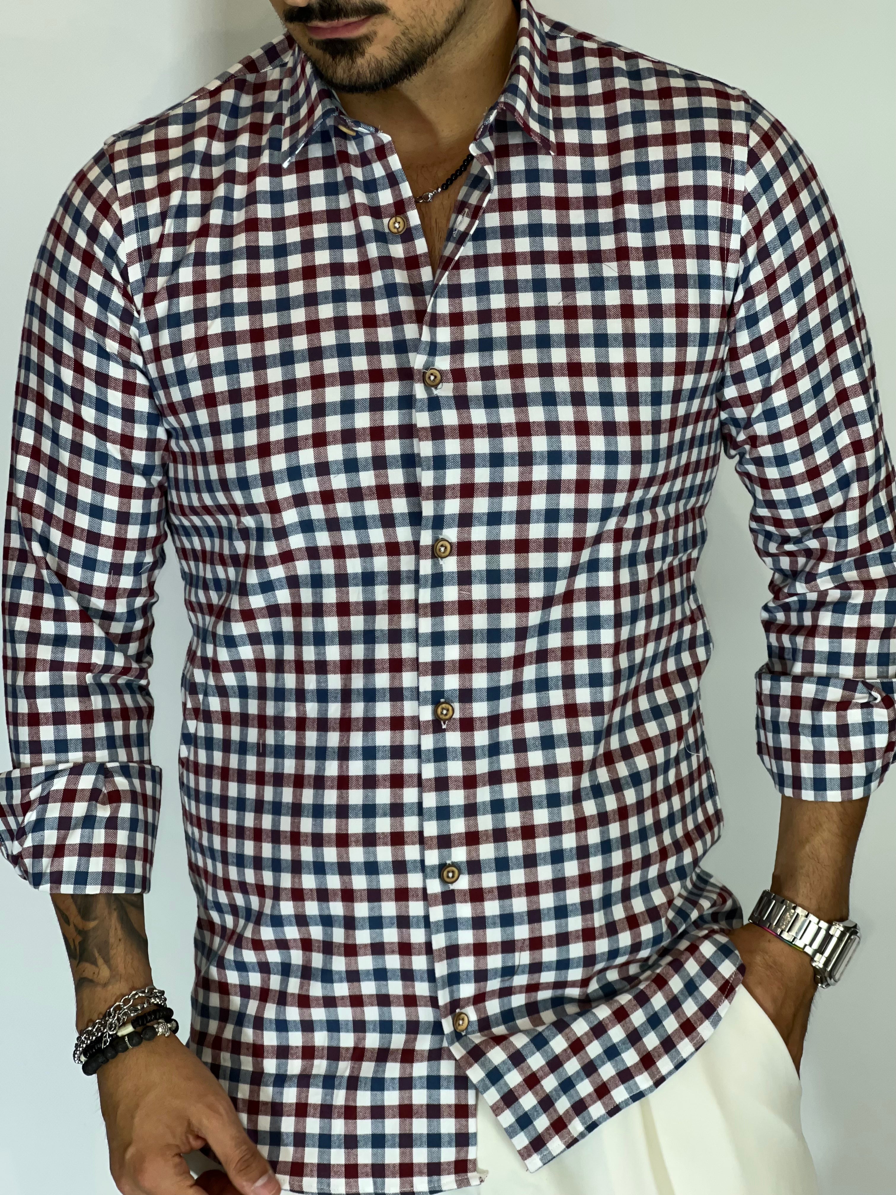 Summit · Camicia MIGLIACCIO blu/bordeaux