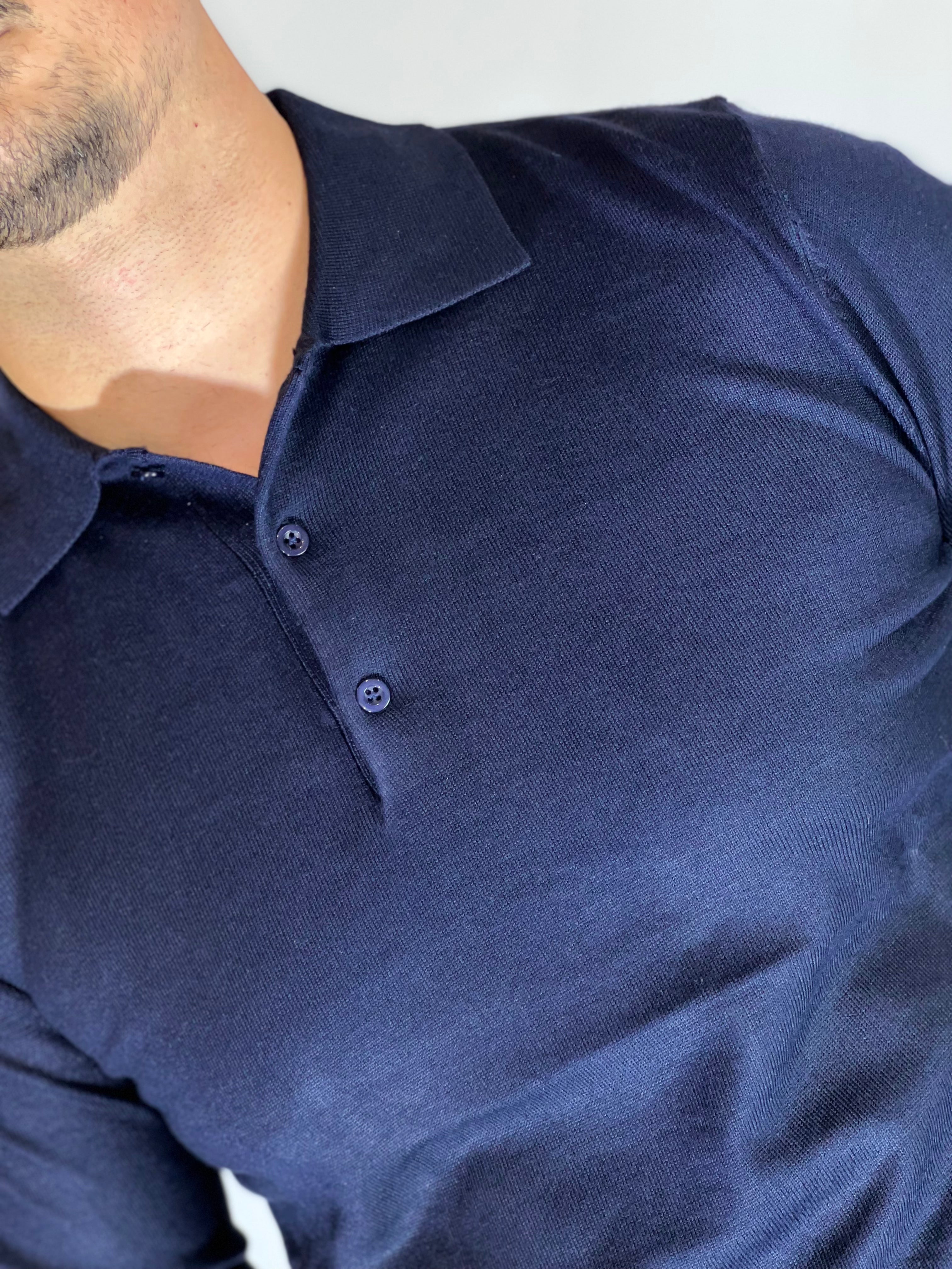 Polo manica lunga blu MP02/MA100