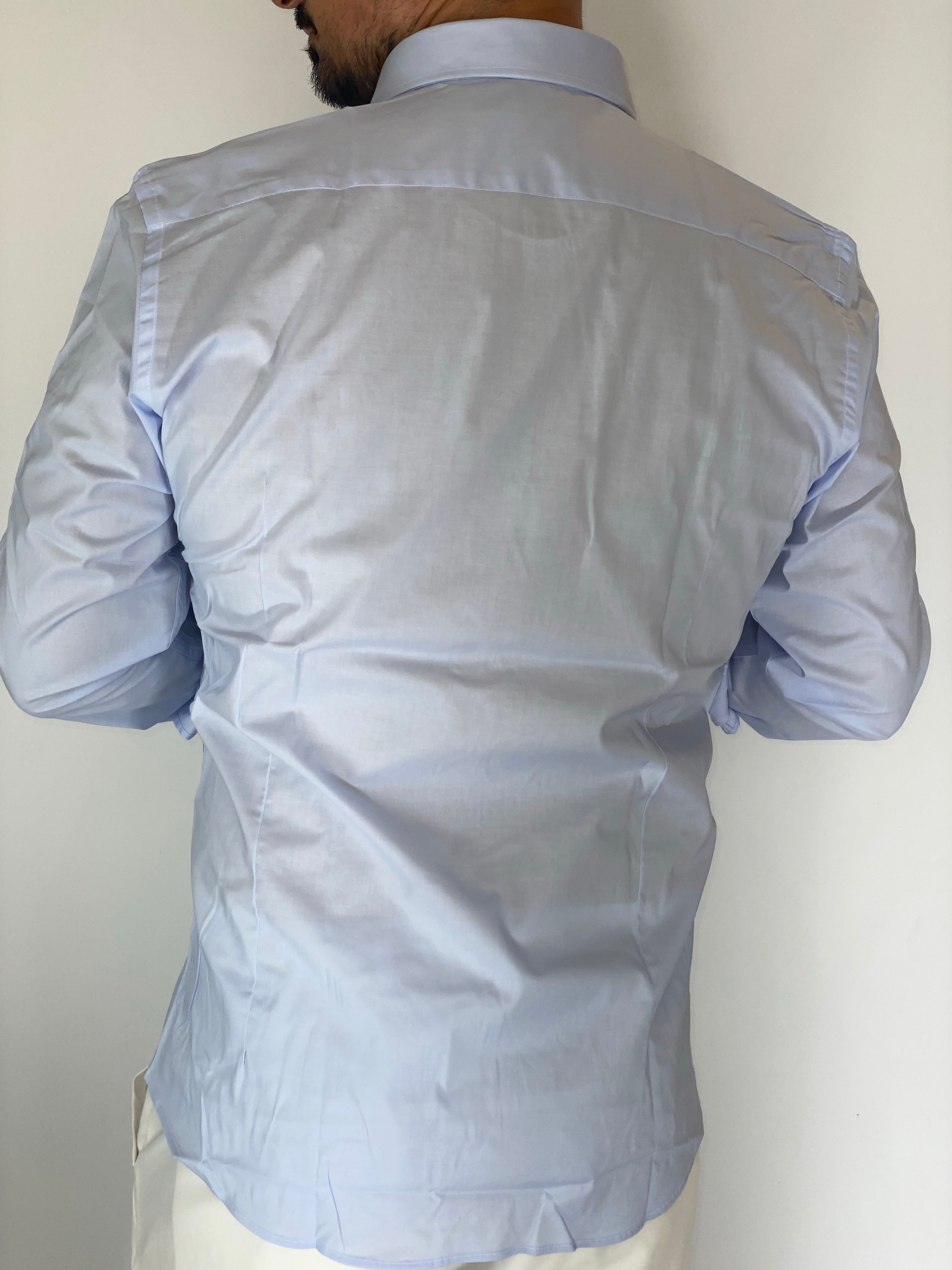 Camicia cotone basic celeste MIGLIACCIO