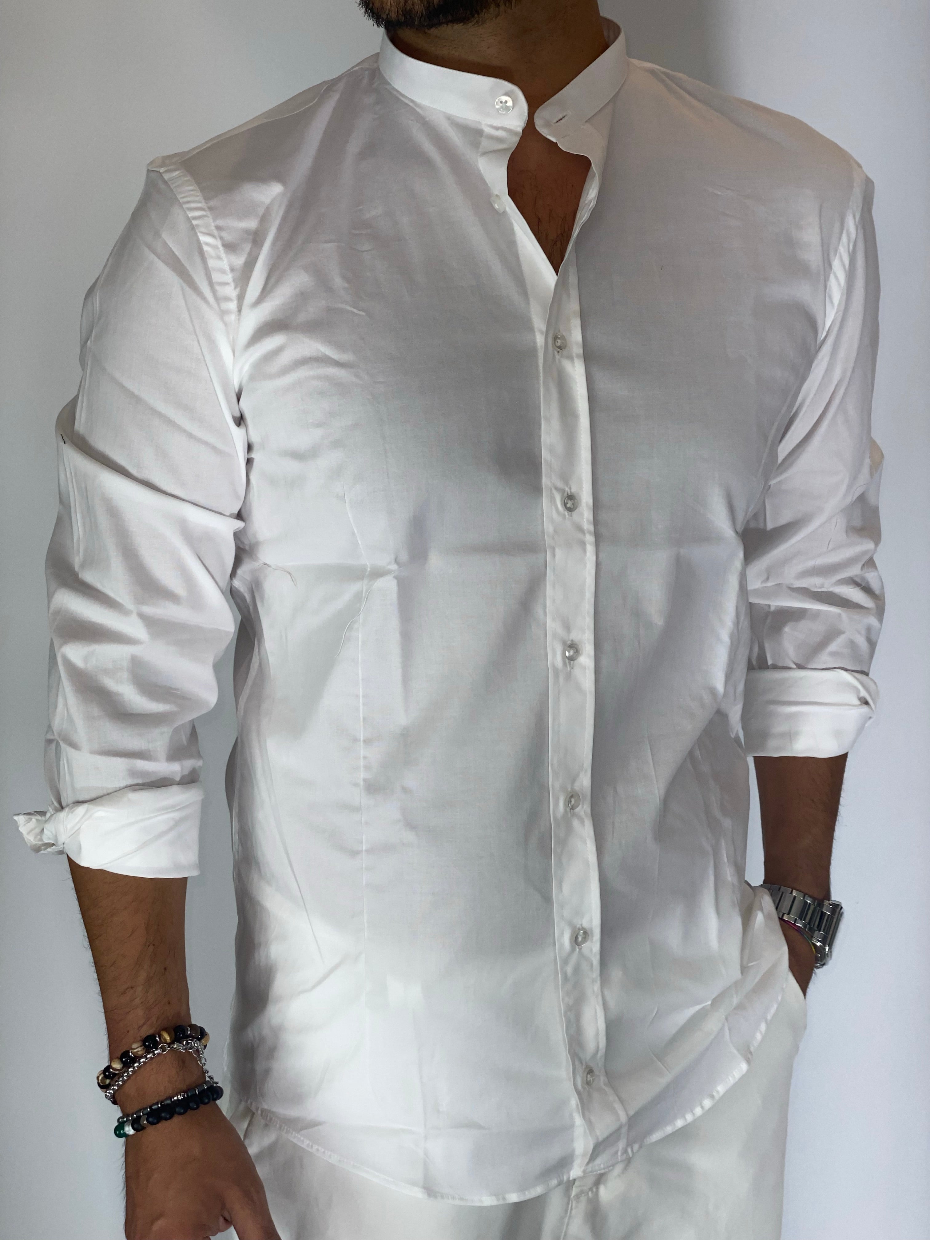 Camicia cotone coreana bianca MIGLIACCIO