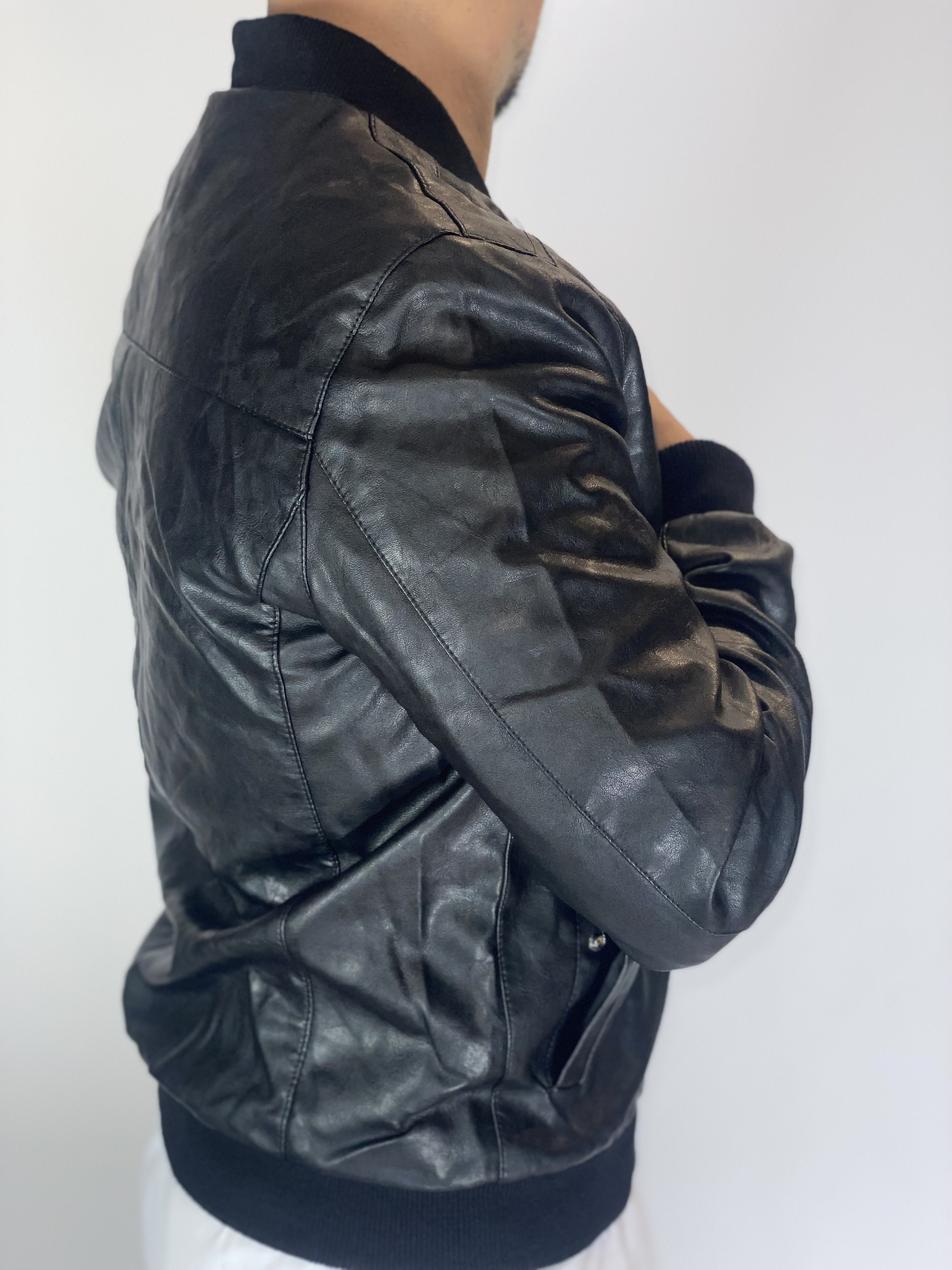 Giubbino eco-pelle nero ZMG8125