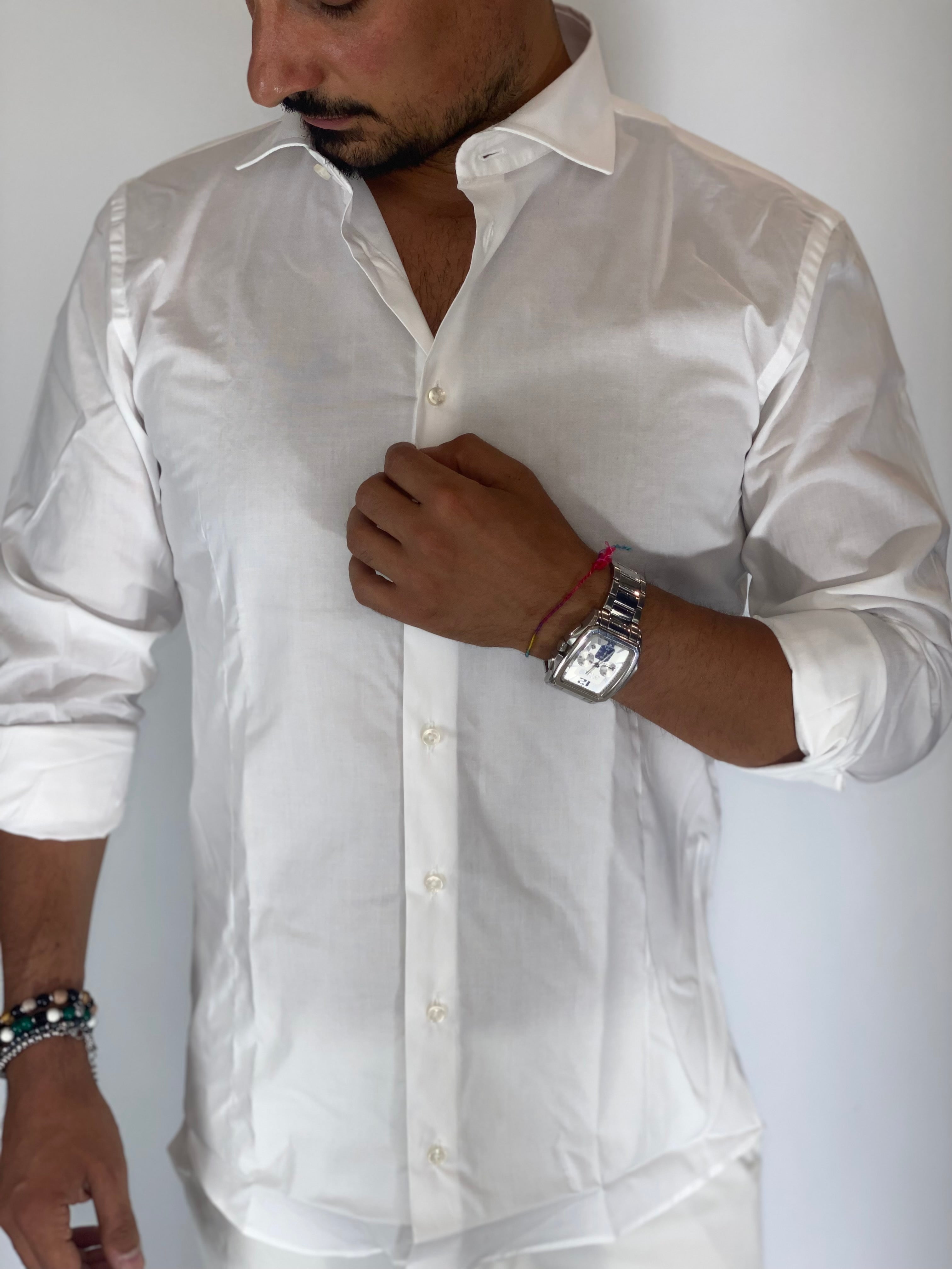 Camicia cotone basic bianca MIGLIACCIO