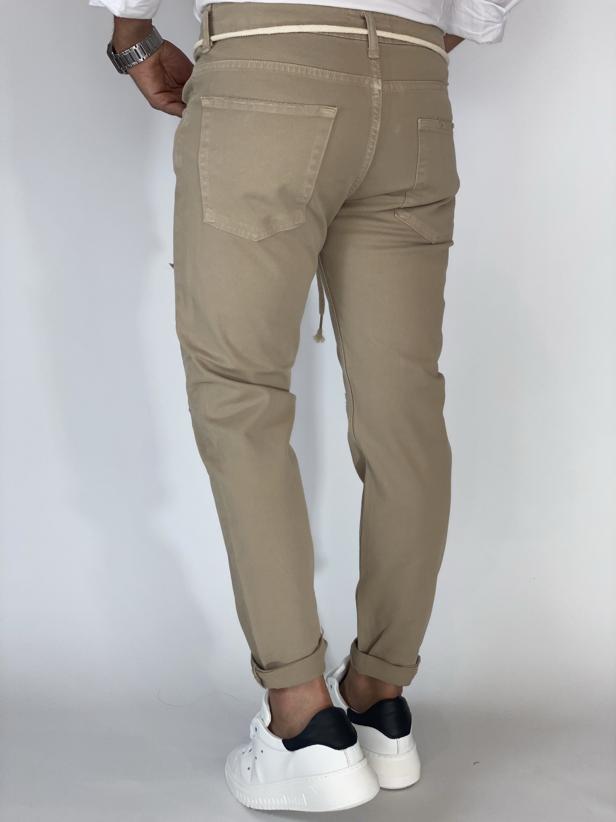 pantalone slim fit beige AG1960