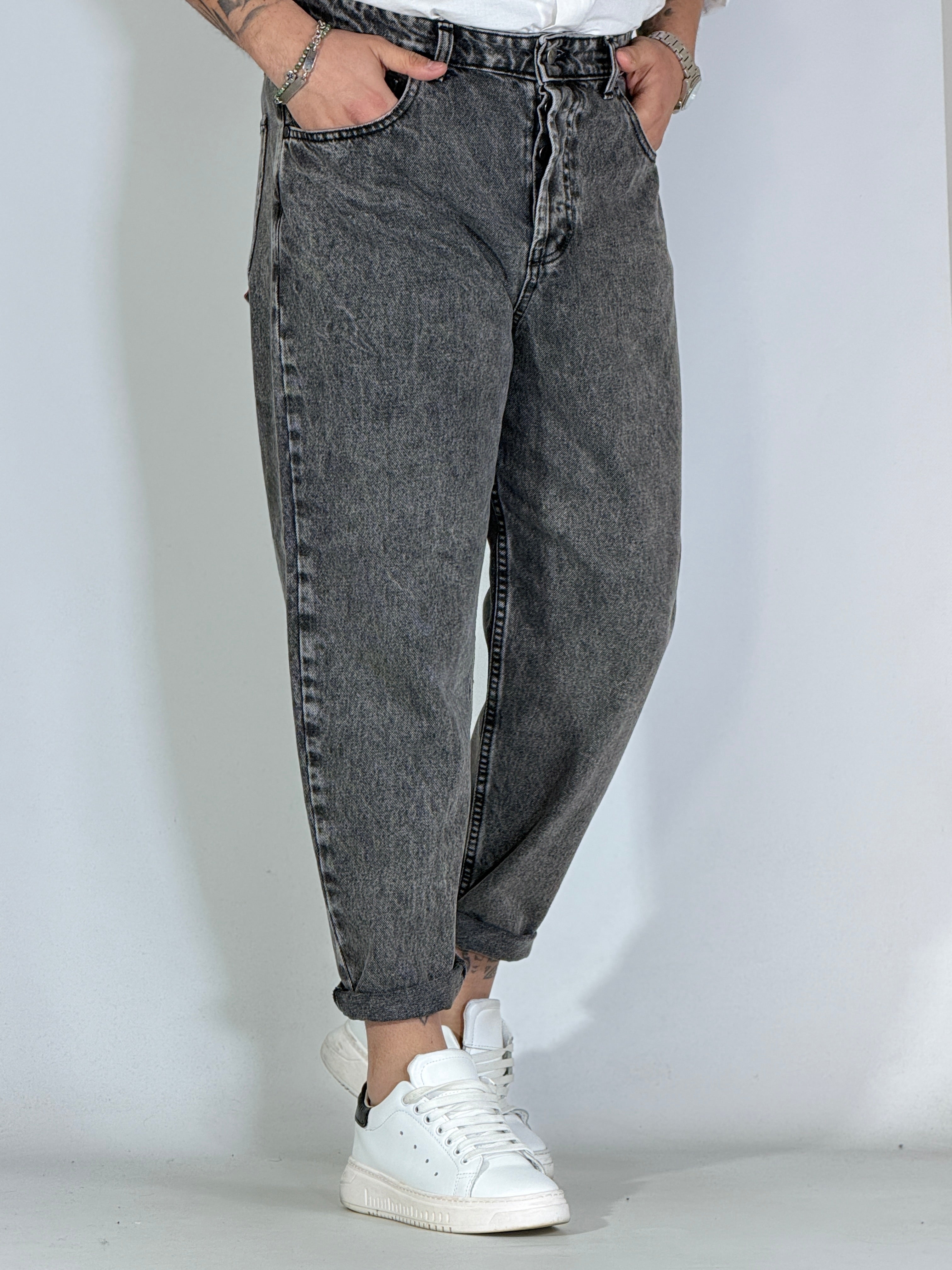 Jeans japan marmorizzato nero pulito