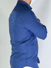 Camicia migliaccio Samuel lino BLU DENIM